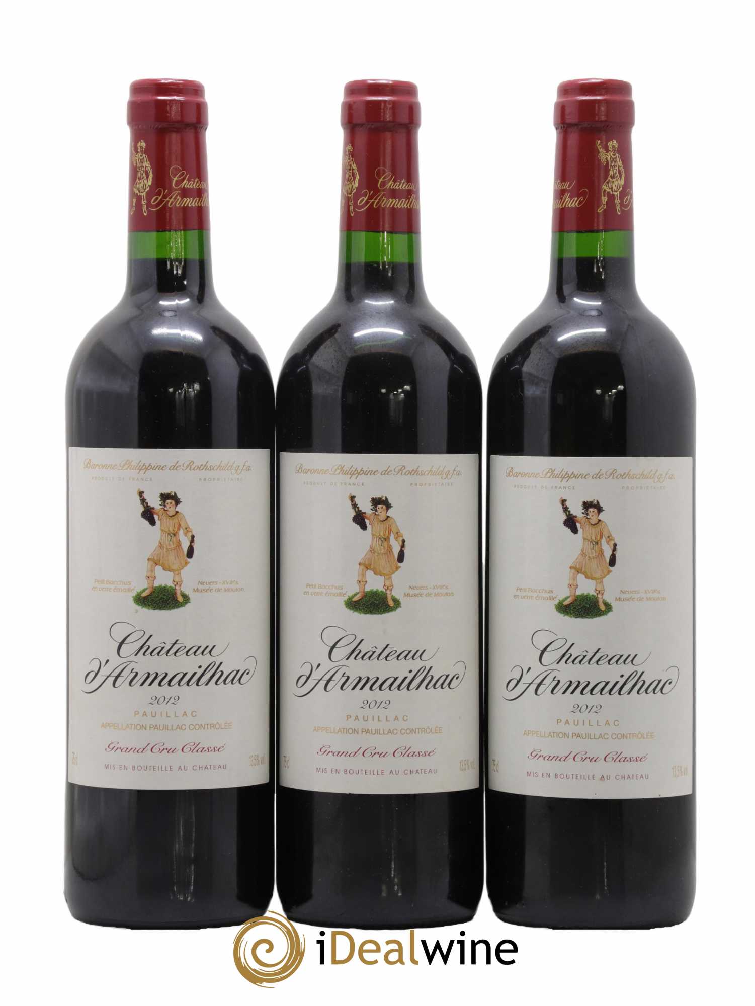 Château d' Armailhac - Mouton Baron(ne) Philippe 5ème Grand Cru Classé 2012 - Lot de 3 bouteilles - 0