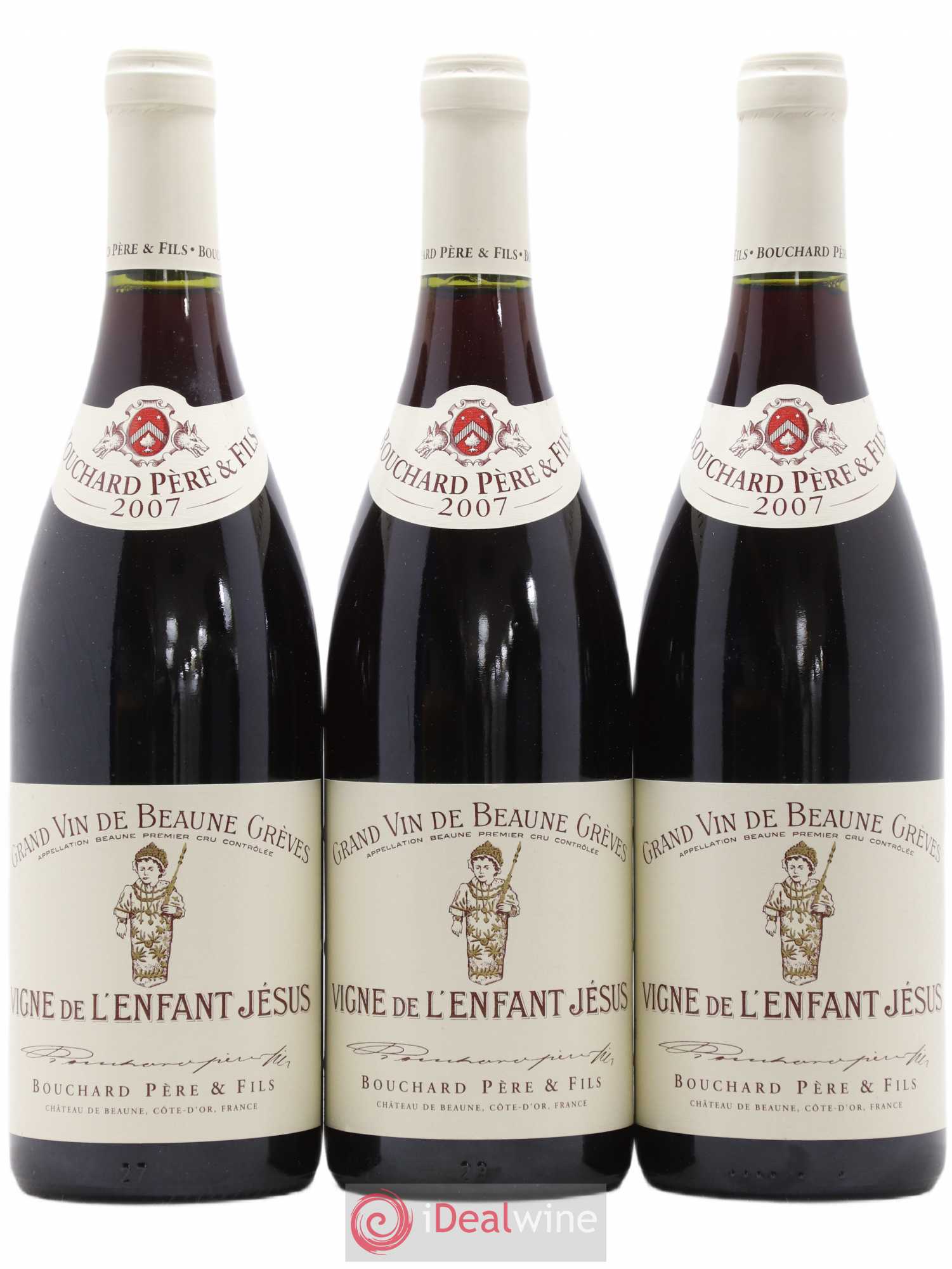 Beaune 1er Cru Grèves - Vigne de l'Enfant Jésus Bouchard Père & Fils 2007 - Lot de 3 bouteilles - 0