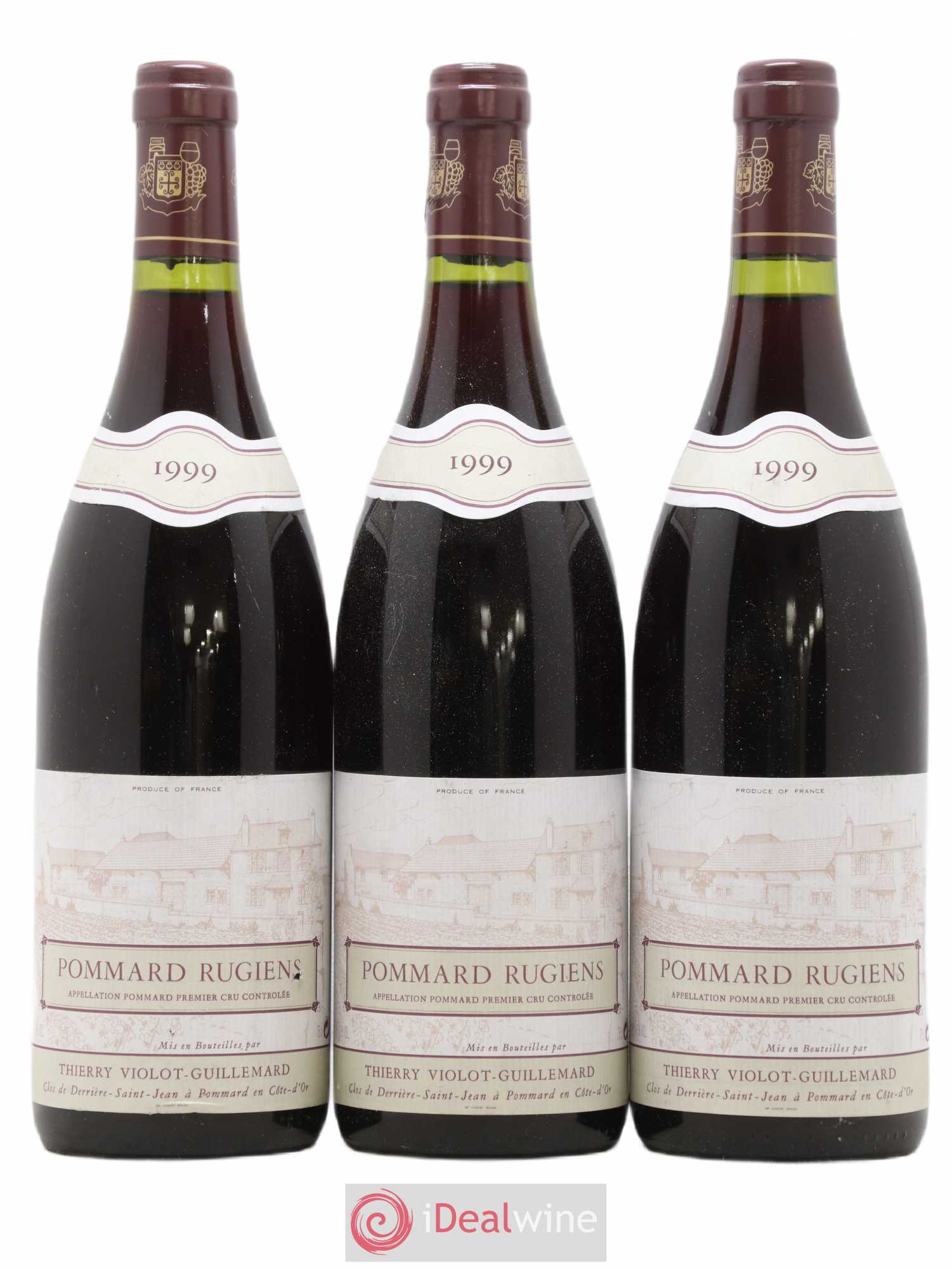 Pommard 1er Cru Rugiens Thierry Violot-Guillemard 1999 - Lot de 3 bouteilles - 0