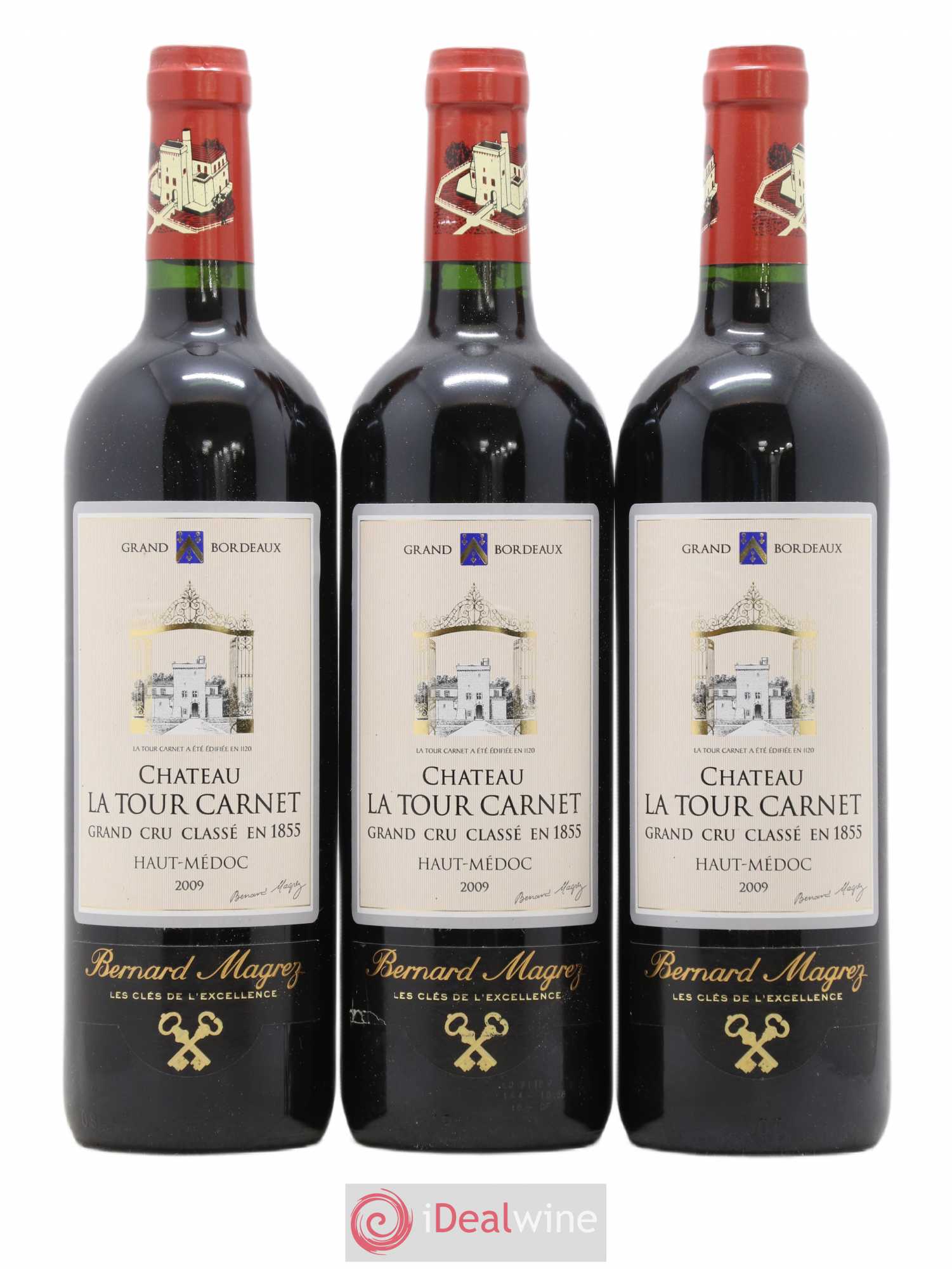 Château la Tour Carnet 4ème Grand Cru Classé 2009 - Lot de 3 bouteilles - 0