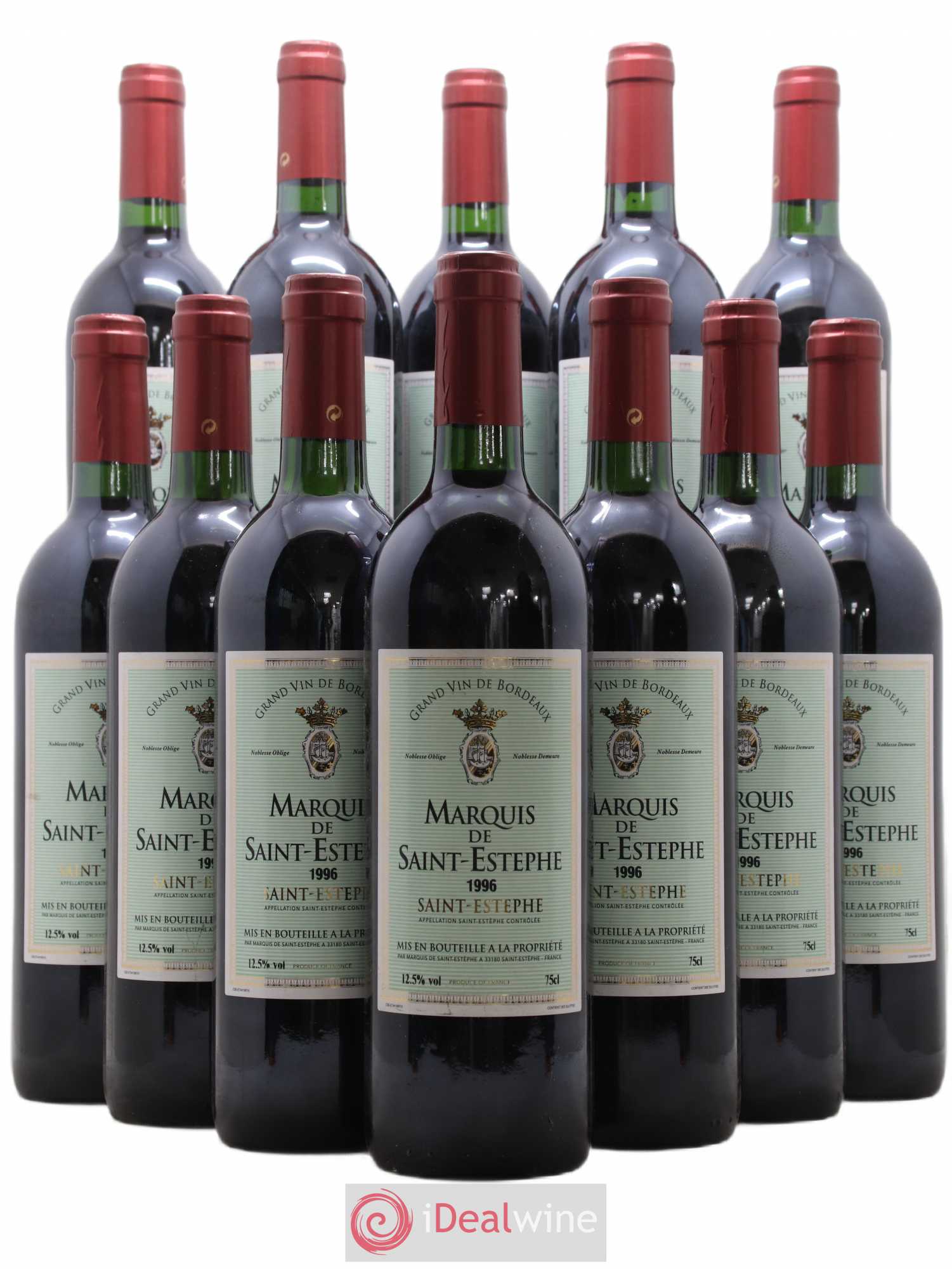 Marquis de Saint Estèphe 1996 - Lot de 12 bouteilles - 0