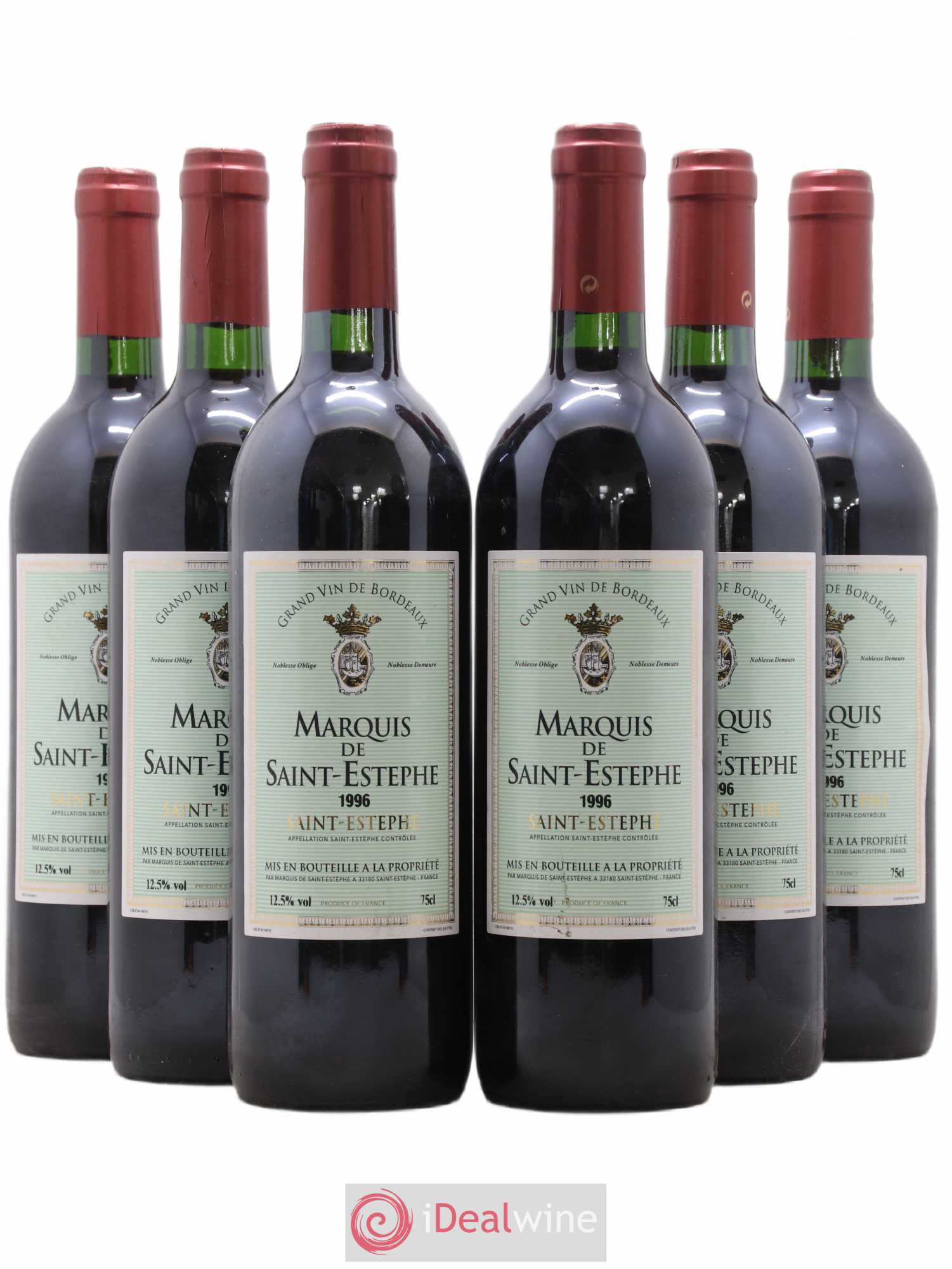 Marquis de Saint Estèphe 1996 - Lot de 6 bouteilles - 0