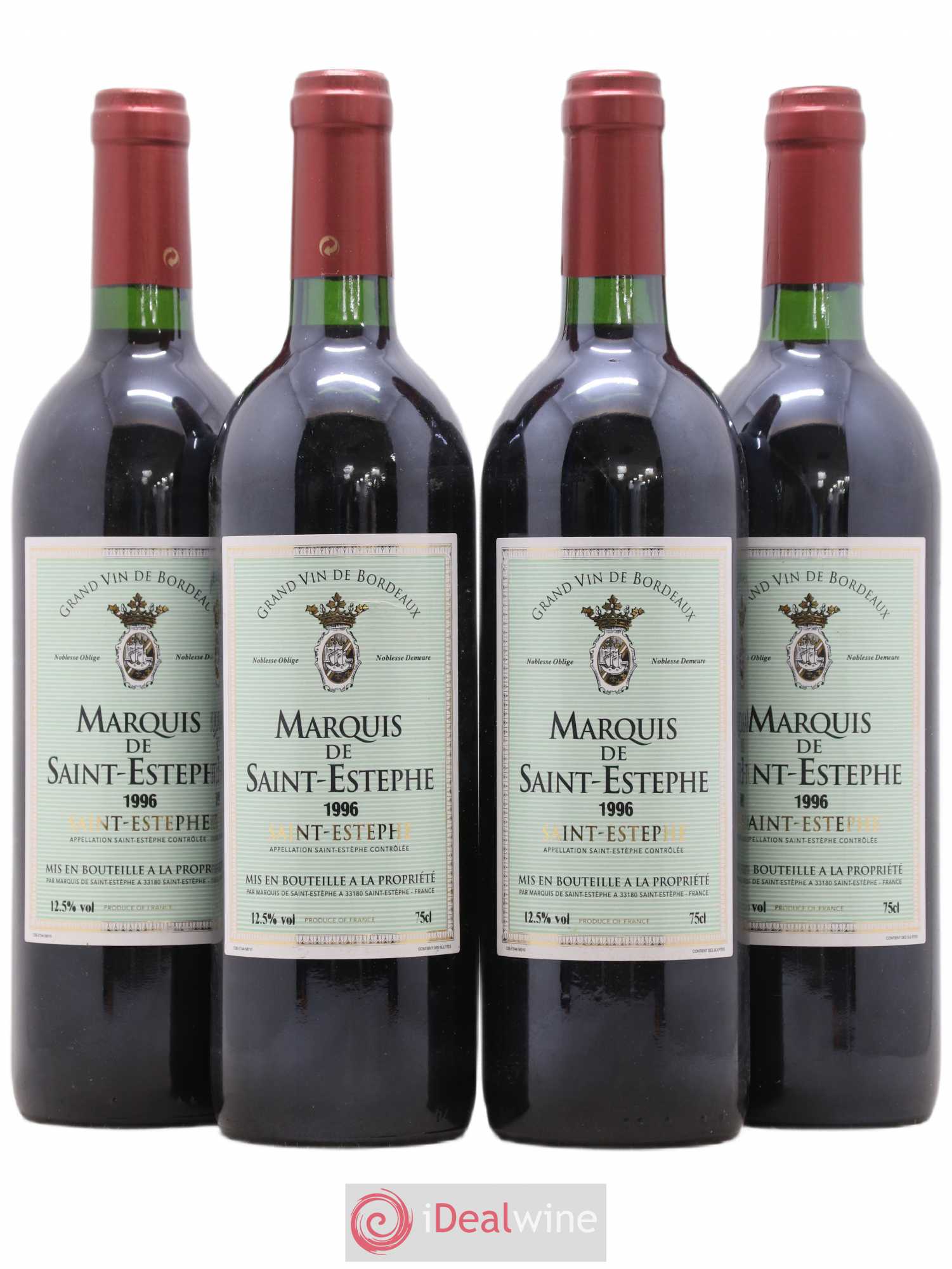 Marquis de Saint Estèphe 1996 - Lot de 4 bouteilles - 0