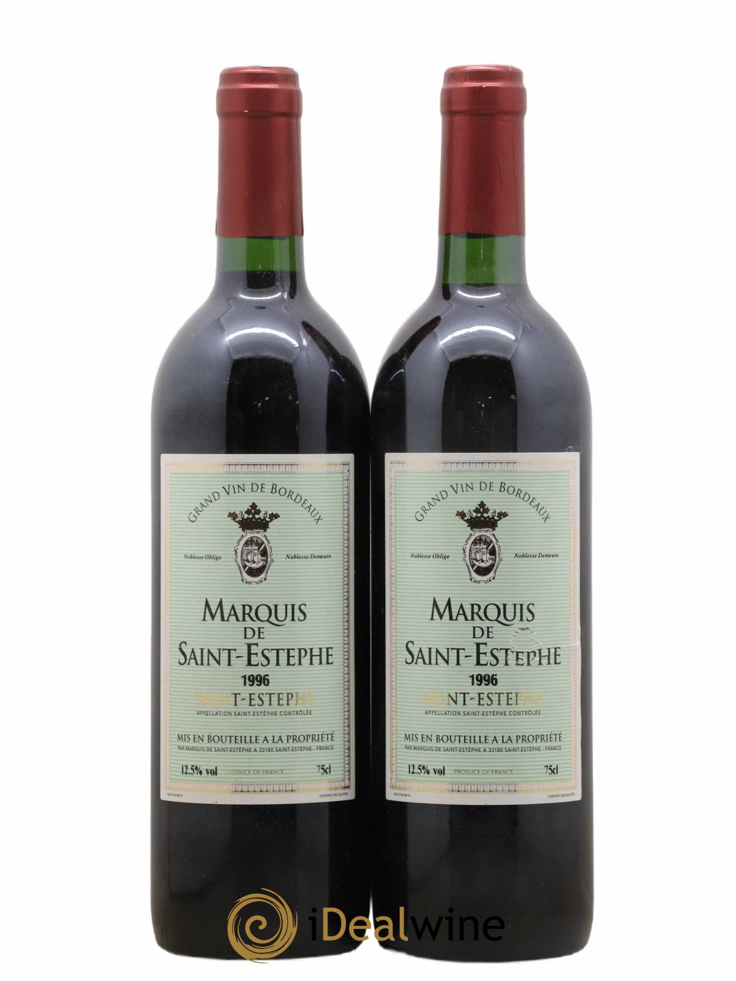 Marquis de Saint Estèphe 1996 - Lot de 2 bouteilles - 0