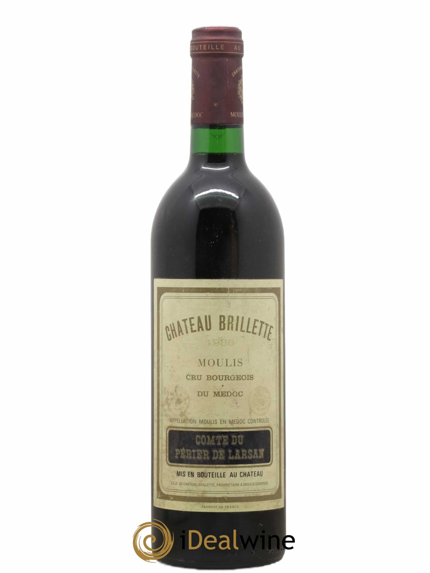 Château Brillette Cru Bourgeois 1986 - Lot de 1 bouteille - 0