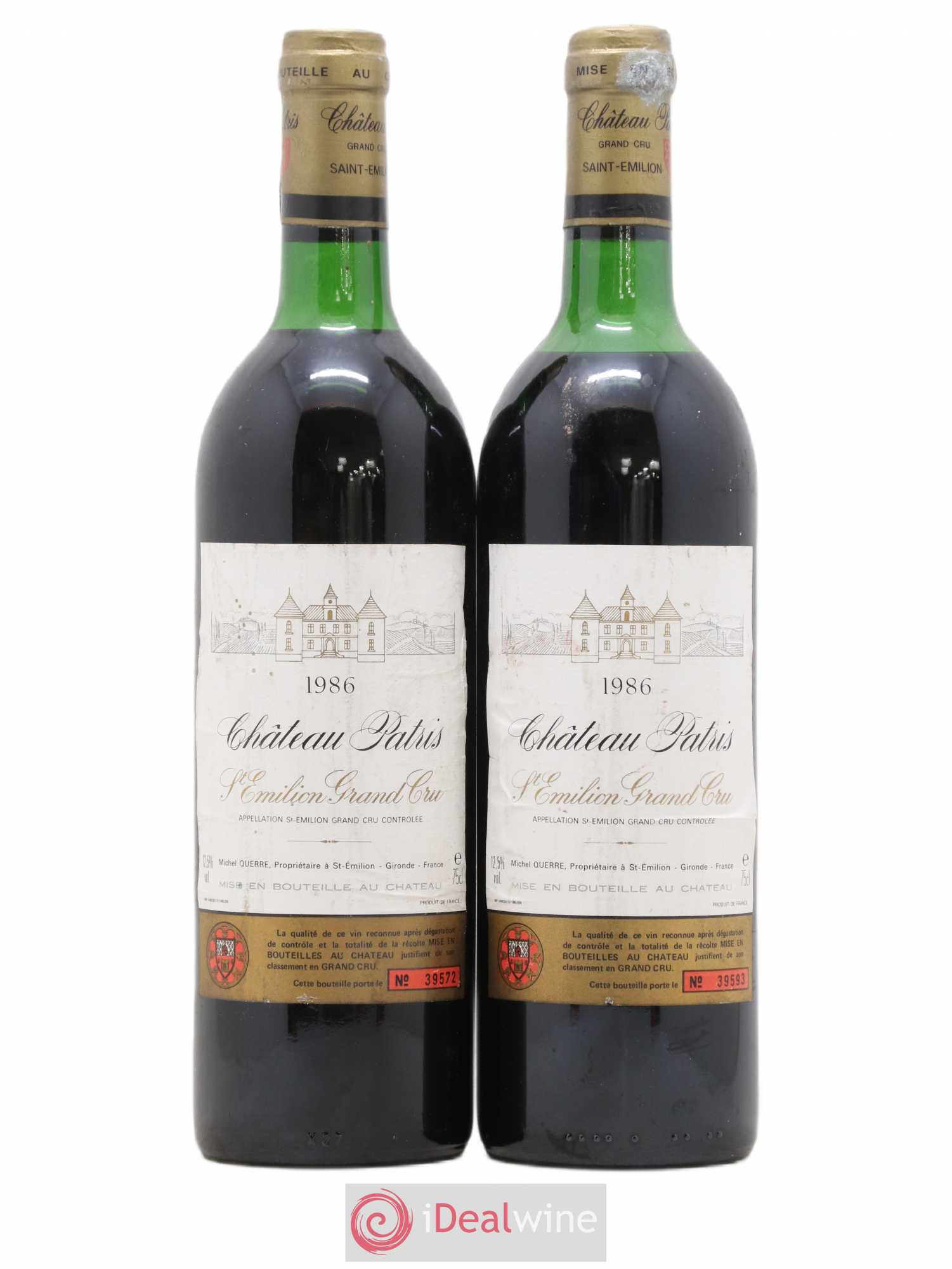 Château Patris 1986 - Lot de 2 bouteilles - 0