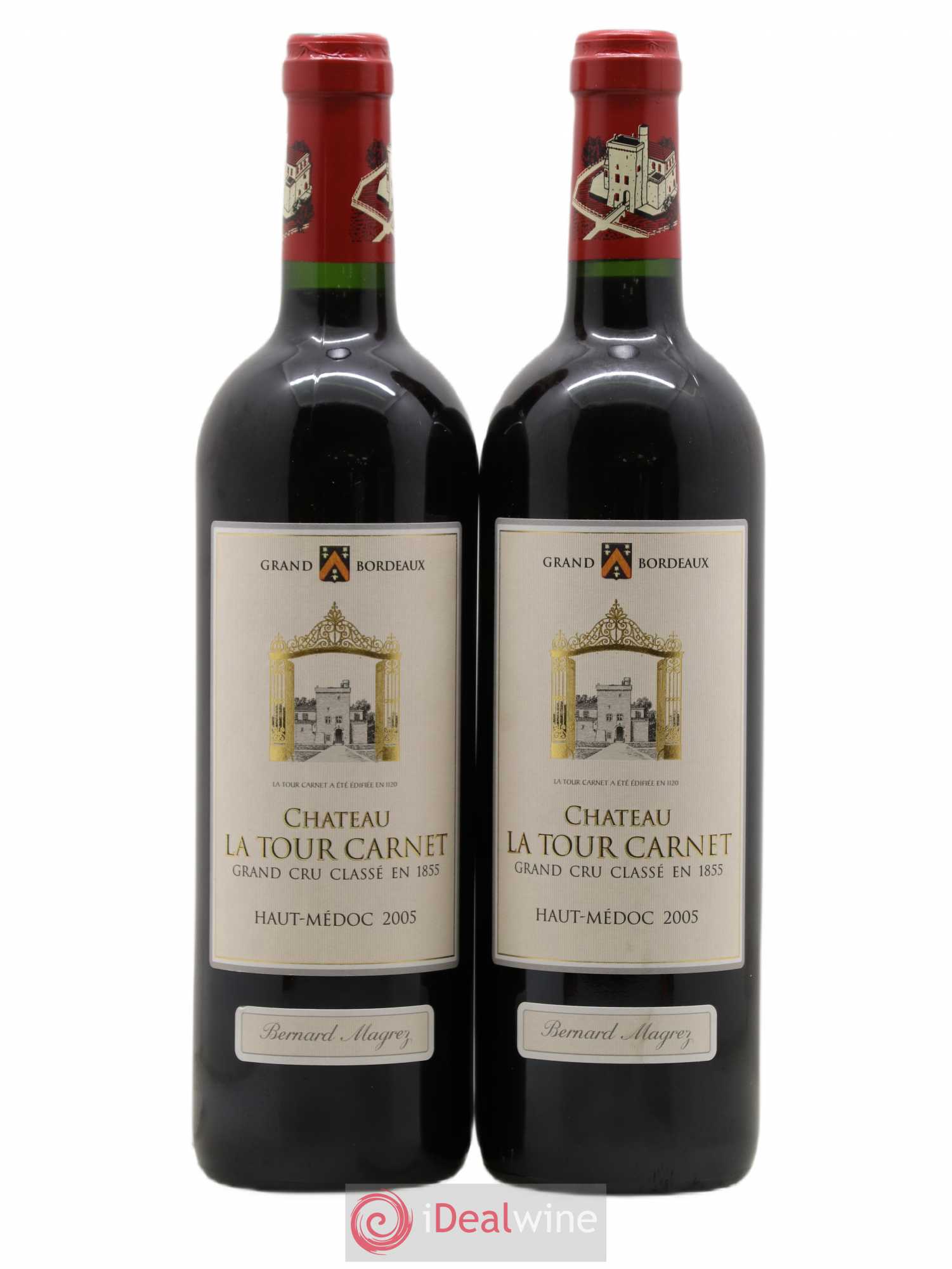 Château la Tour Carnet 4ème Grand Cru Classé 2005 - Lot de 2 bouteilles - 0