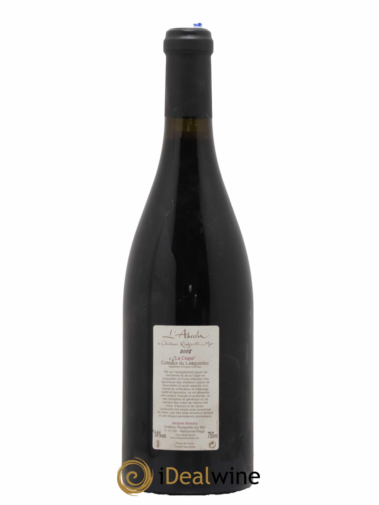 Coteaux du Languedoc La Clape L'Absolu Château Rouquette sur Mer 2008 - Lot de 1 bouteille - 1