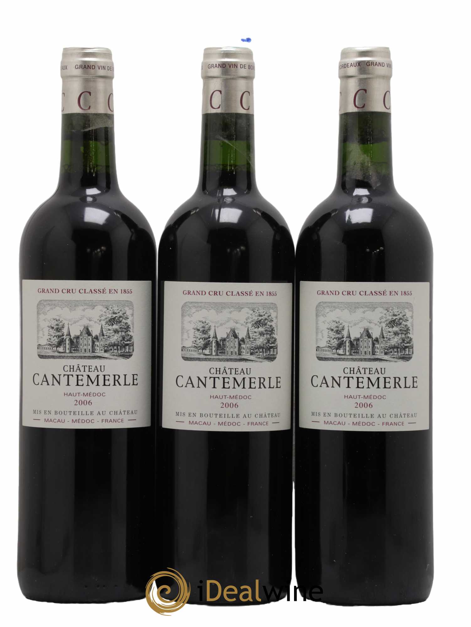 Château Cantemerle 5ème Grand Cru Classé 2006 - Lot de 3 bouteilles - 0