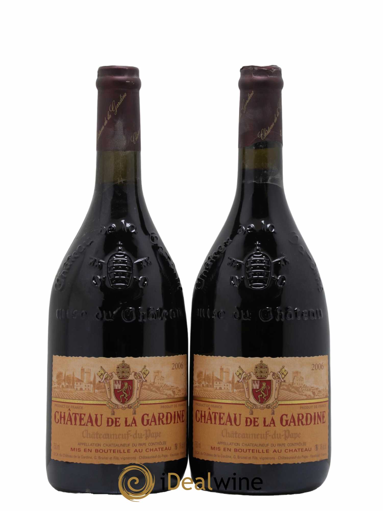 Châteauneuf-du-Pape Château de La Gardine Famille Brunel 2006 - Lot de 2 bouteilles - 0
