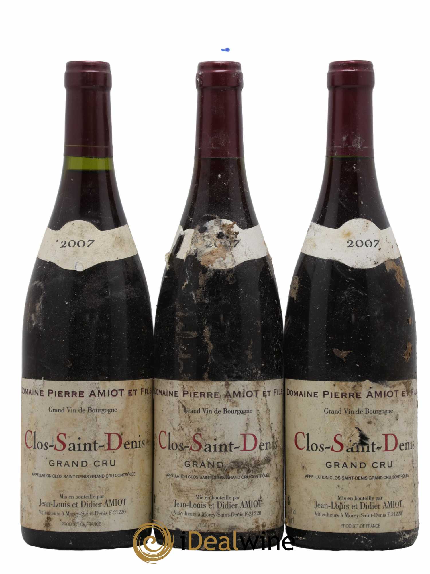 Clos Saint-Denis Grand Cru Jean Louis et Didier Amiot 2007 - Lot de 3 bouteilles - 0