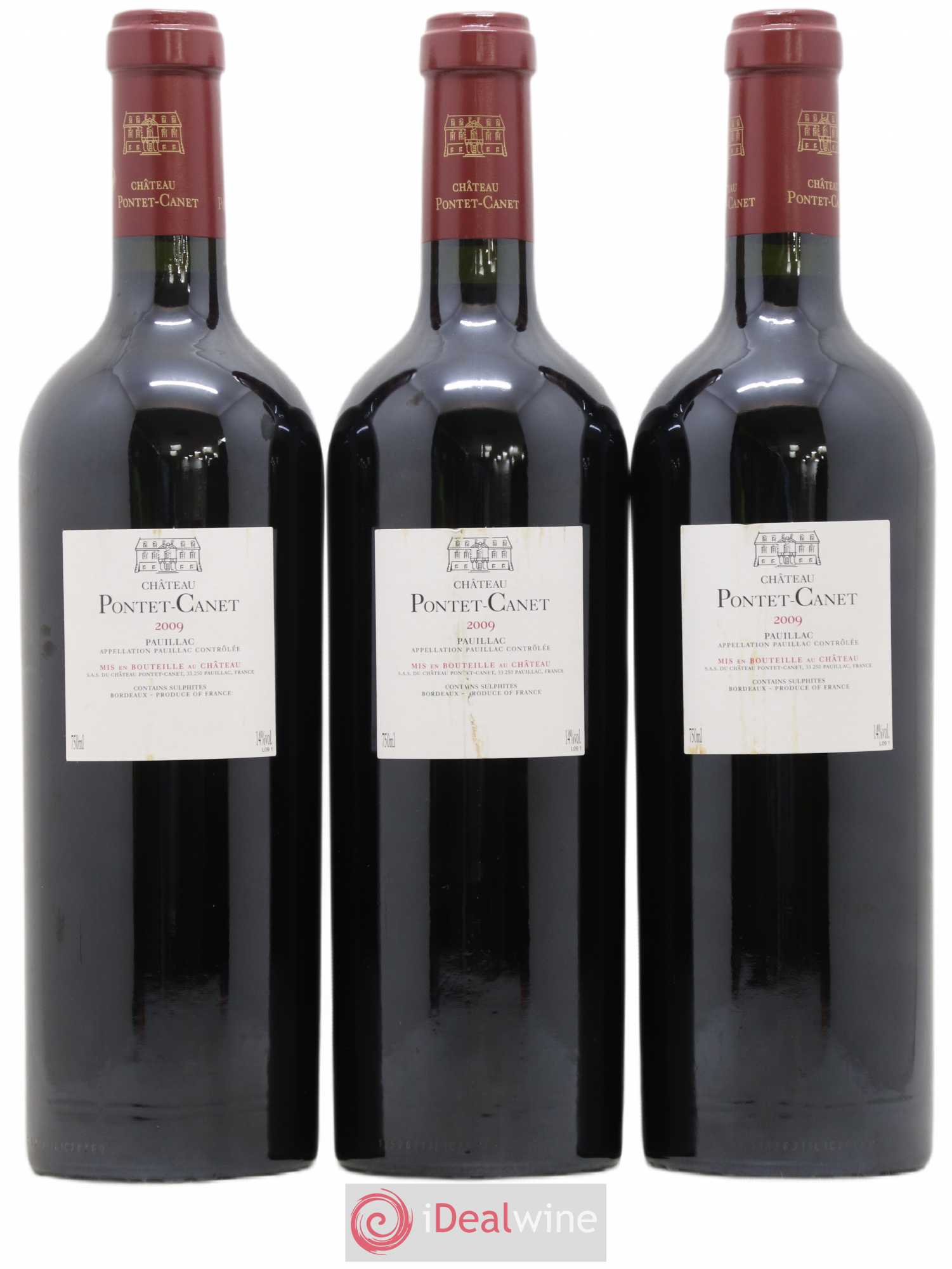 Château Pontet Canet 5ème Grand Cru Classé 2009 - Lot de 3 bouteilles - 1
