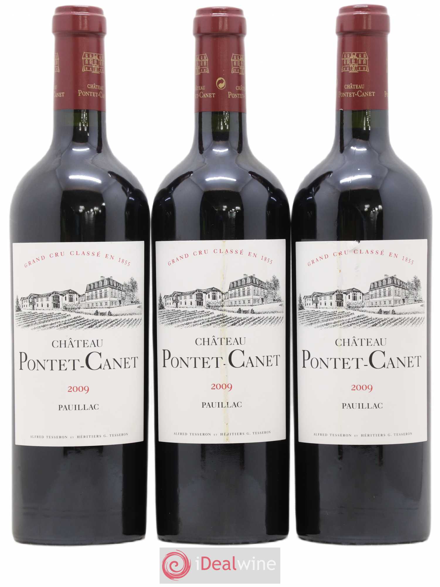 Château Pontet Canet 5ème Grand Cru Classé 2009 - Lot de 3 bouteilles - 0