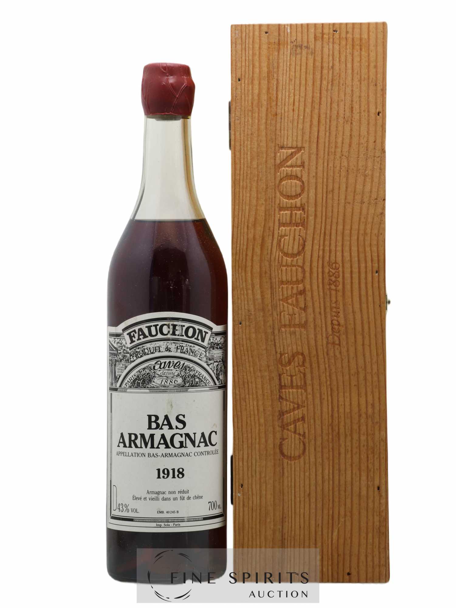 Caves Fauchon 1918 Of. bottled 1989 Bas Armagnac - Lot de 1 bouteille - 0