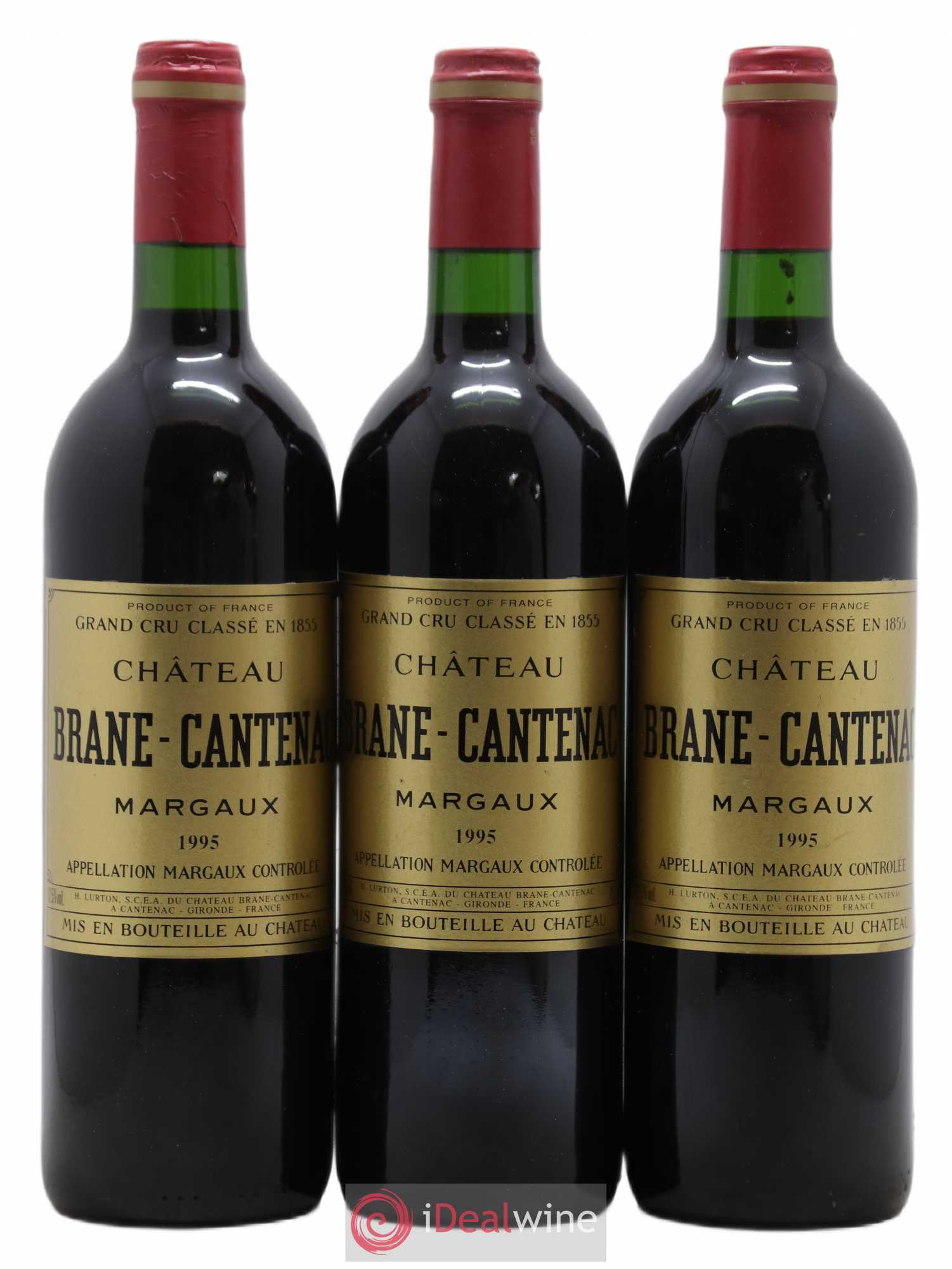 Château Brane Cantenac 2ème Grand Cru Classé 1995 - Lot de 3 bouteilles - 0