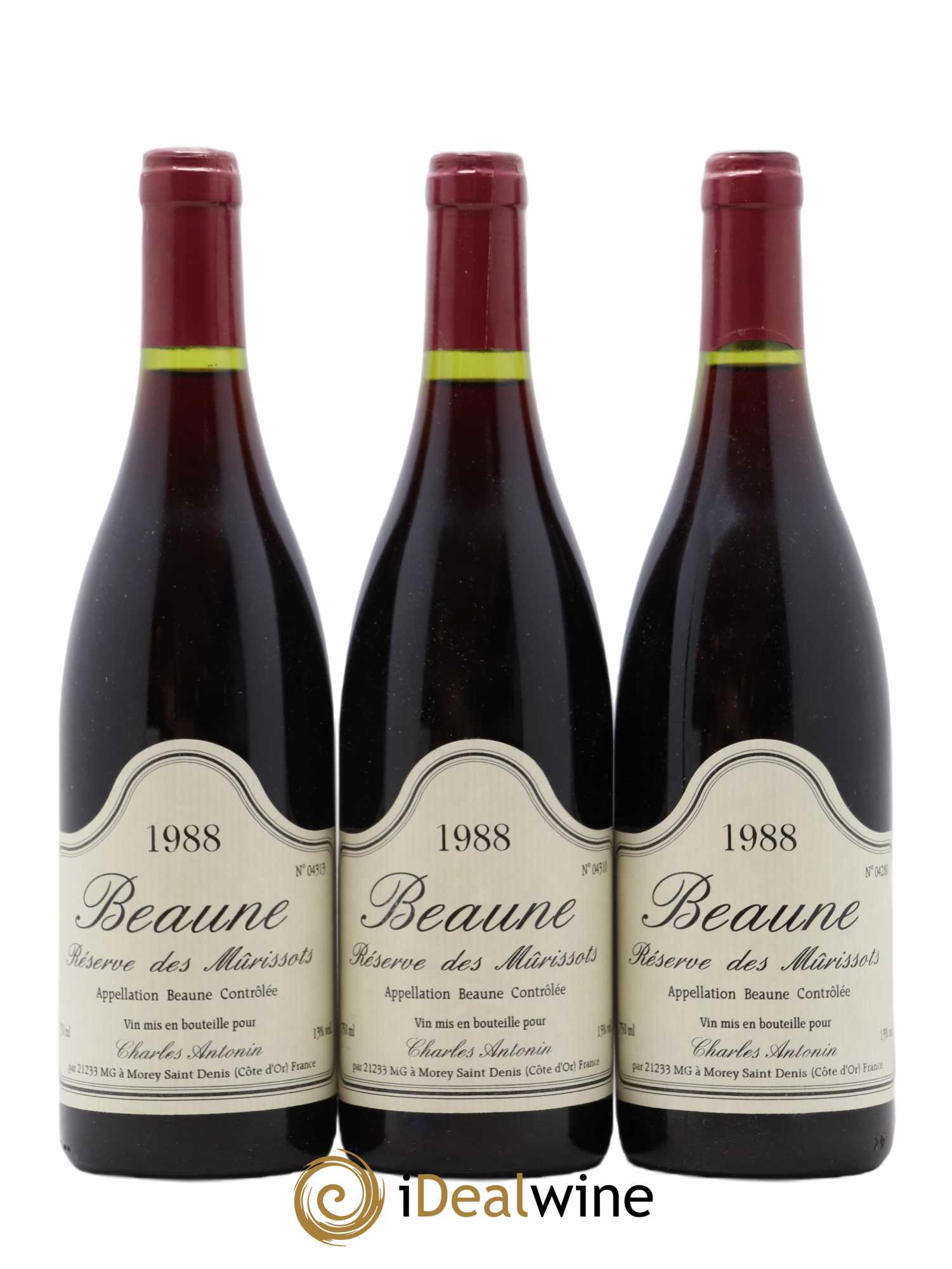 Beaune réserve des Murissots Charles Antonin 1988 - Posten von 3 Flaschen - 0