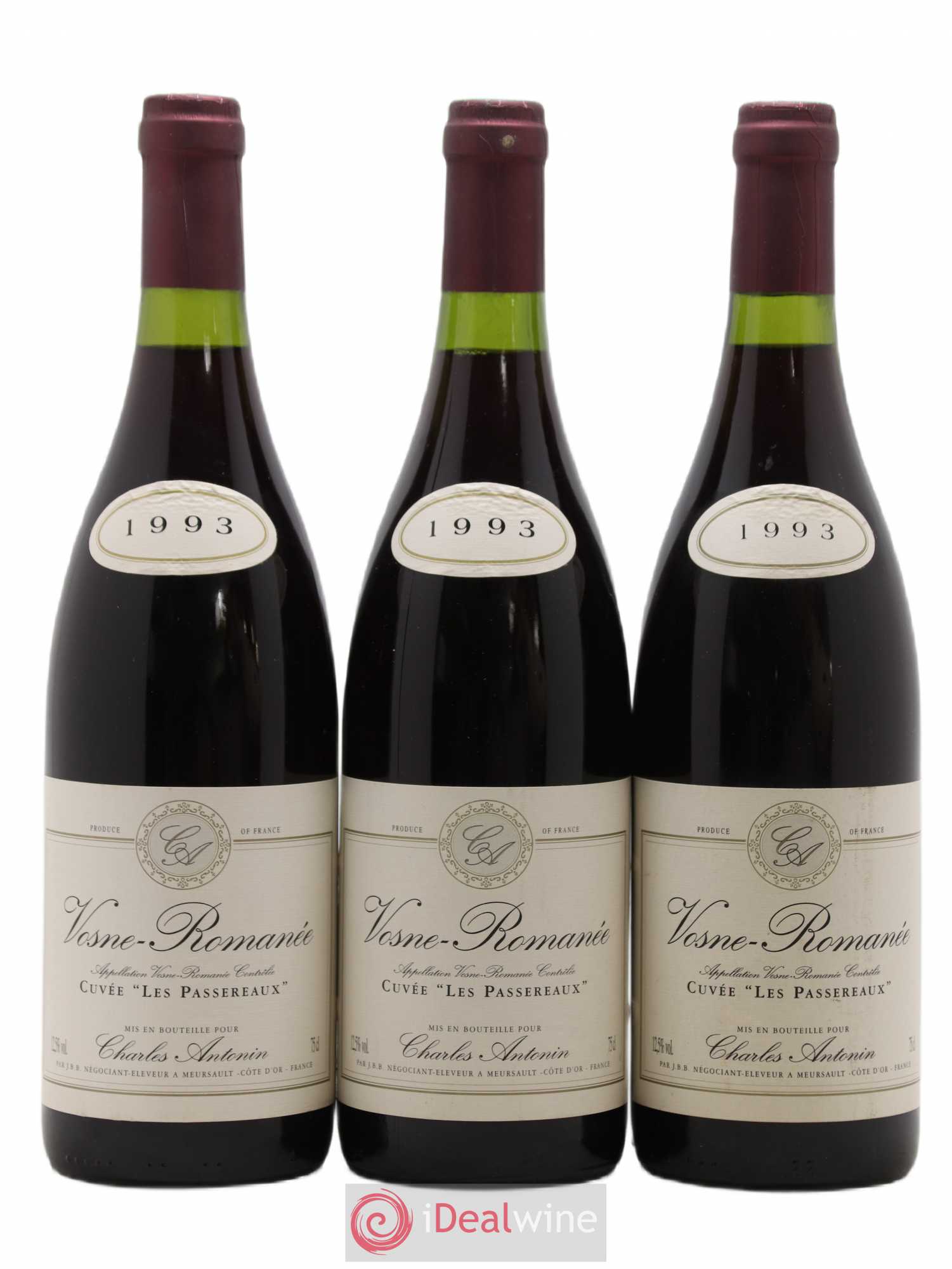 Vosne-Romanée Les Passeraux Charles Antonin 1993 - Posten von 3 Flaschen - 0