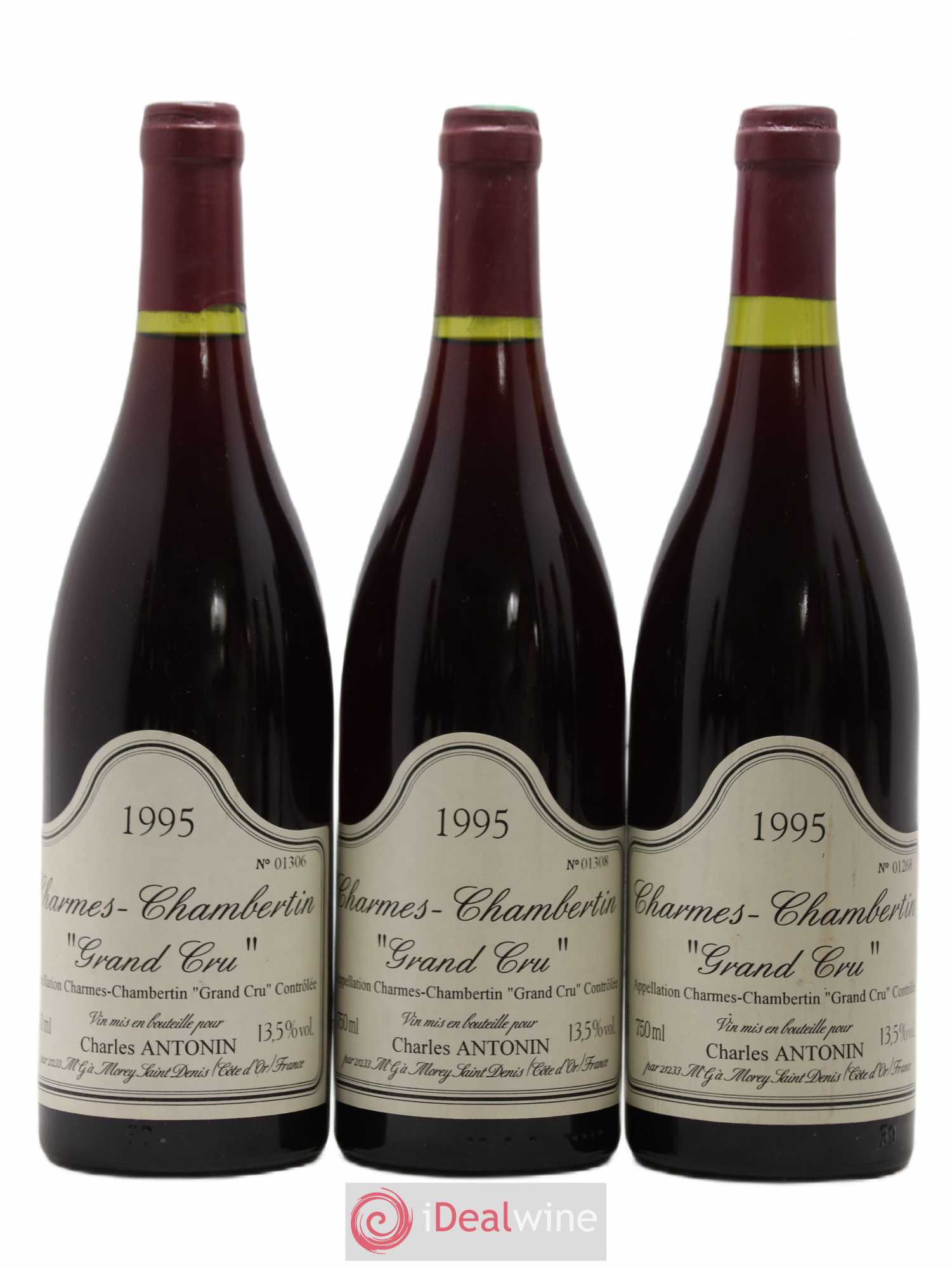 Charmes-Chambertin Grand Cru Charles Antonin 1995 - Lot de 3 bouteilles - 0