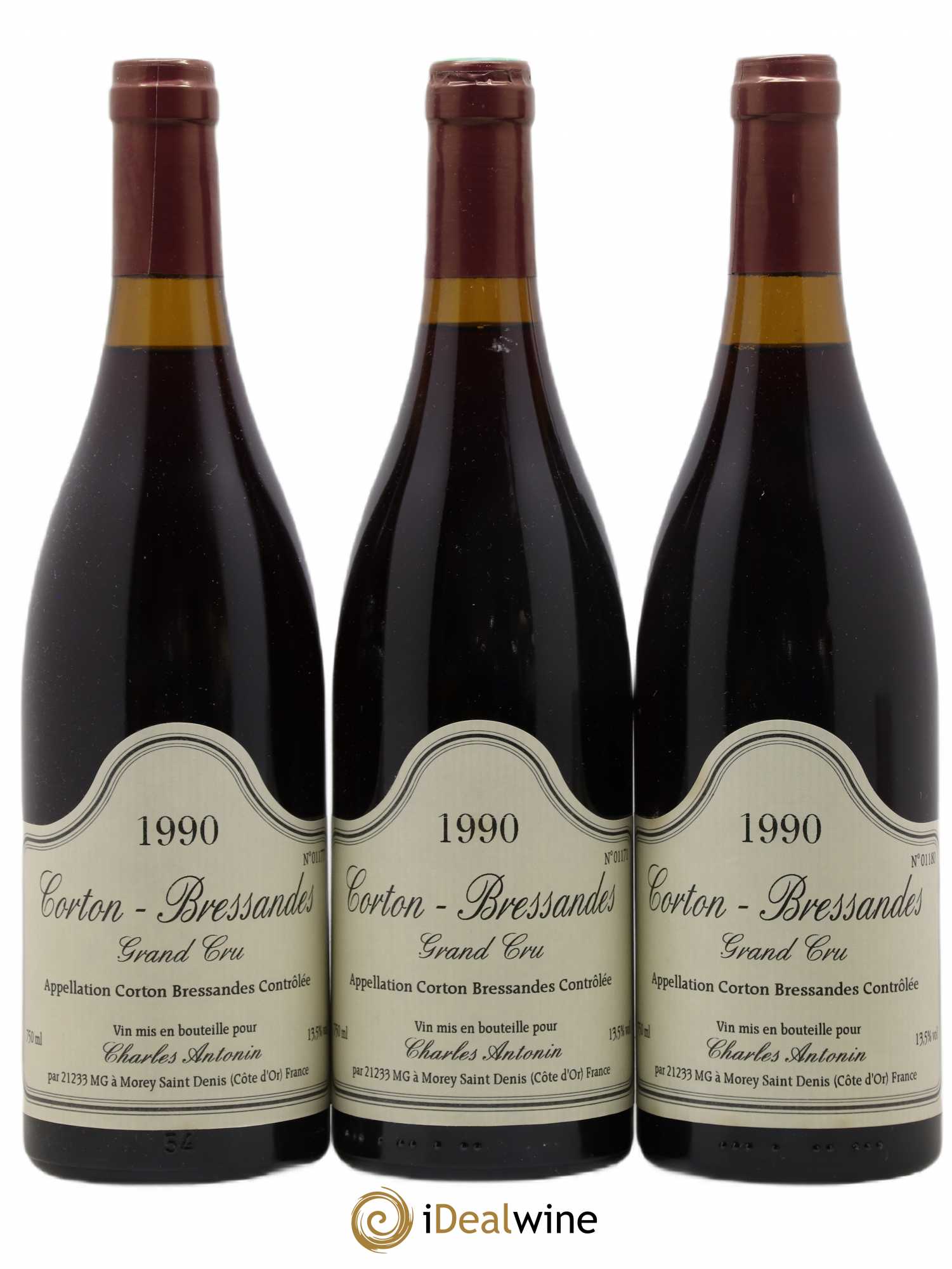 Corton Grand Cru Bressandes Domaine Charles Antonin 1990 - Posten von 3 Flaschen - 0