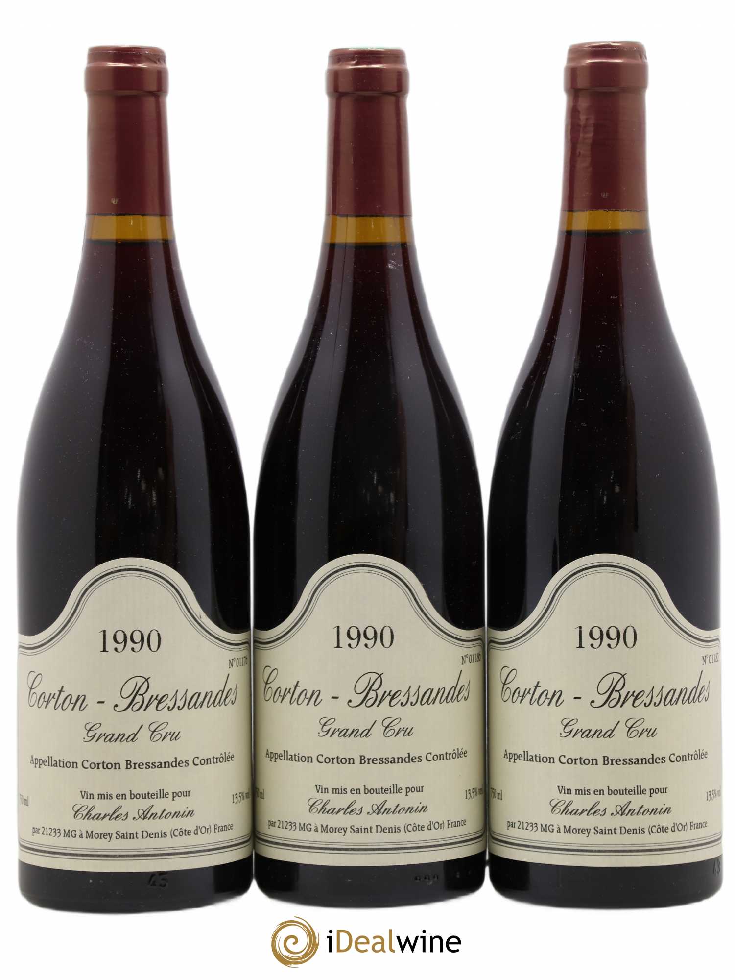 Corton Grand Cru Bressandes Domaine Charles Antonin 1990 - Posten von 3 Flaschen - 0