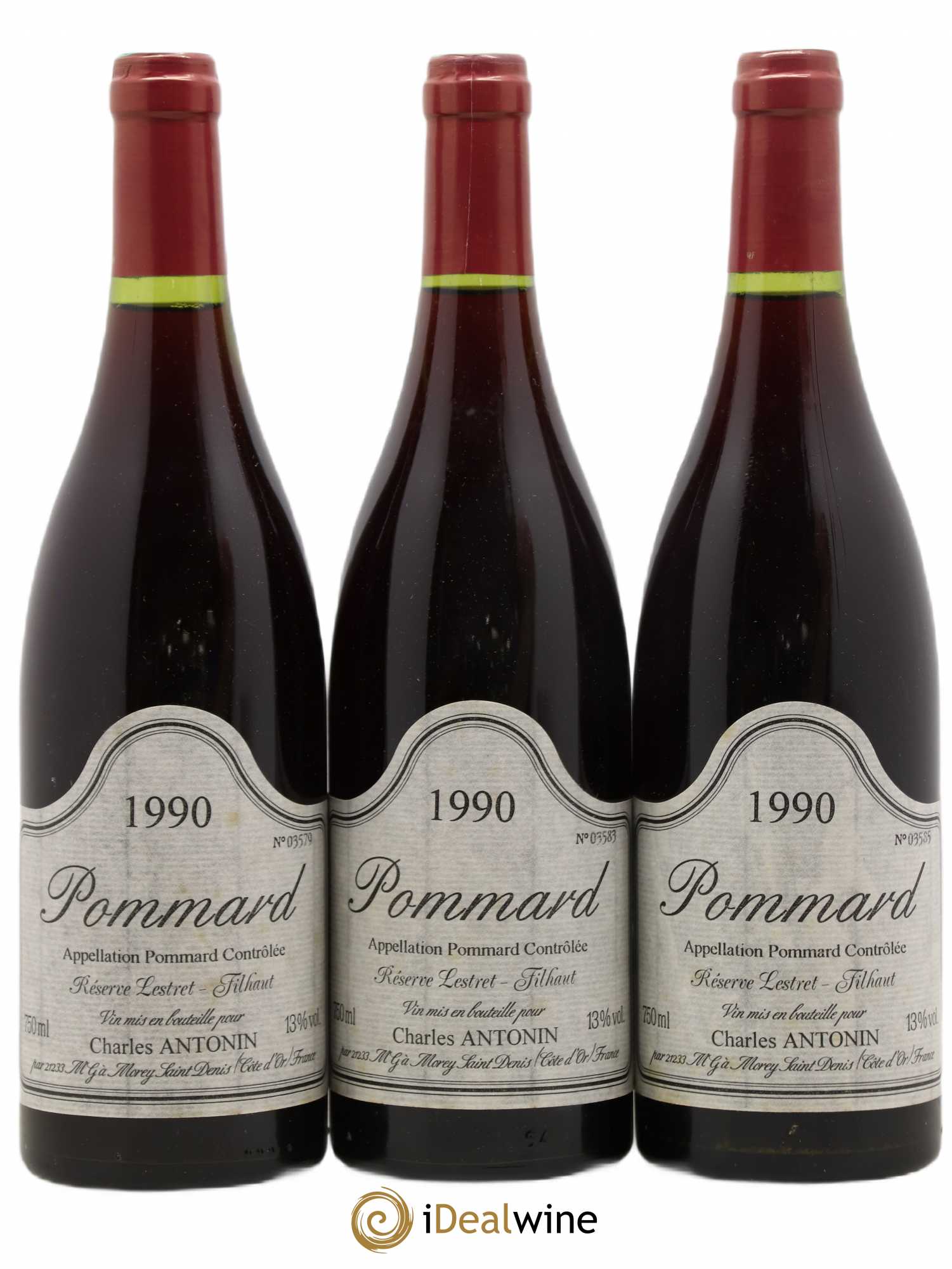 Pommard Réserve Lestret-Filhaut Domaine Charles Antonin 1990 - Posten von 3 Flaschen - 0