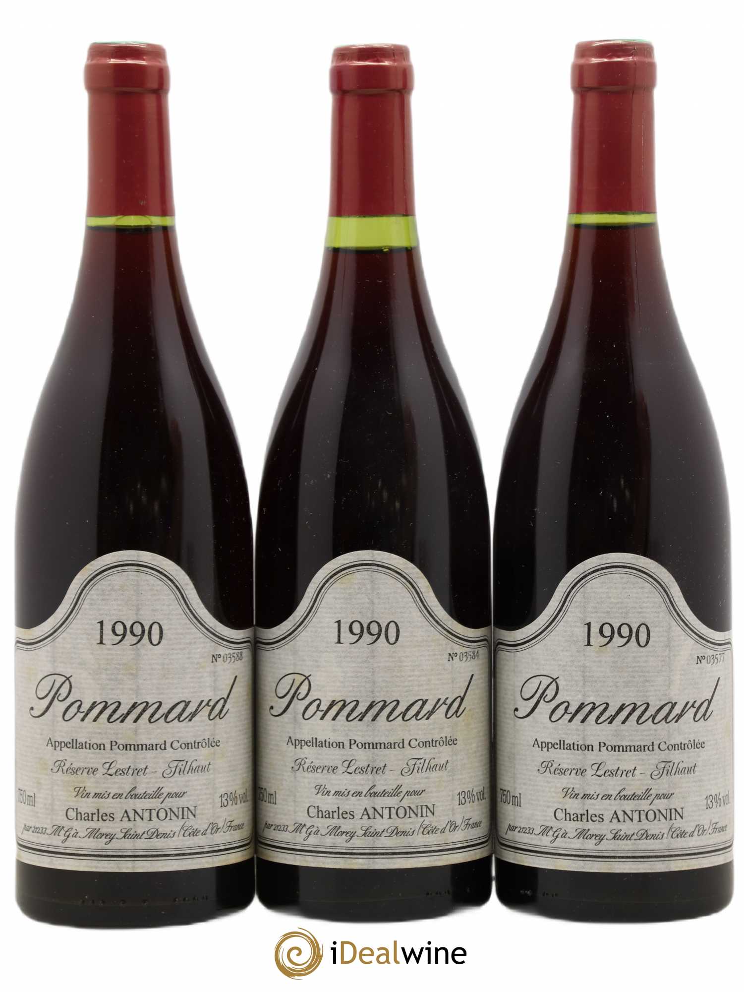 Pommard Réserve Lestret-Filhaut Domaine Charles Antonin 1990 - Posten von 3 Flaschen - 0