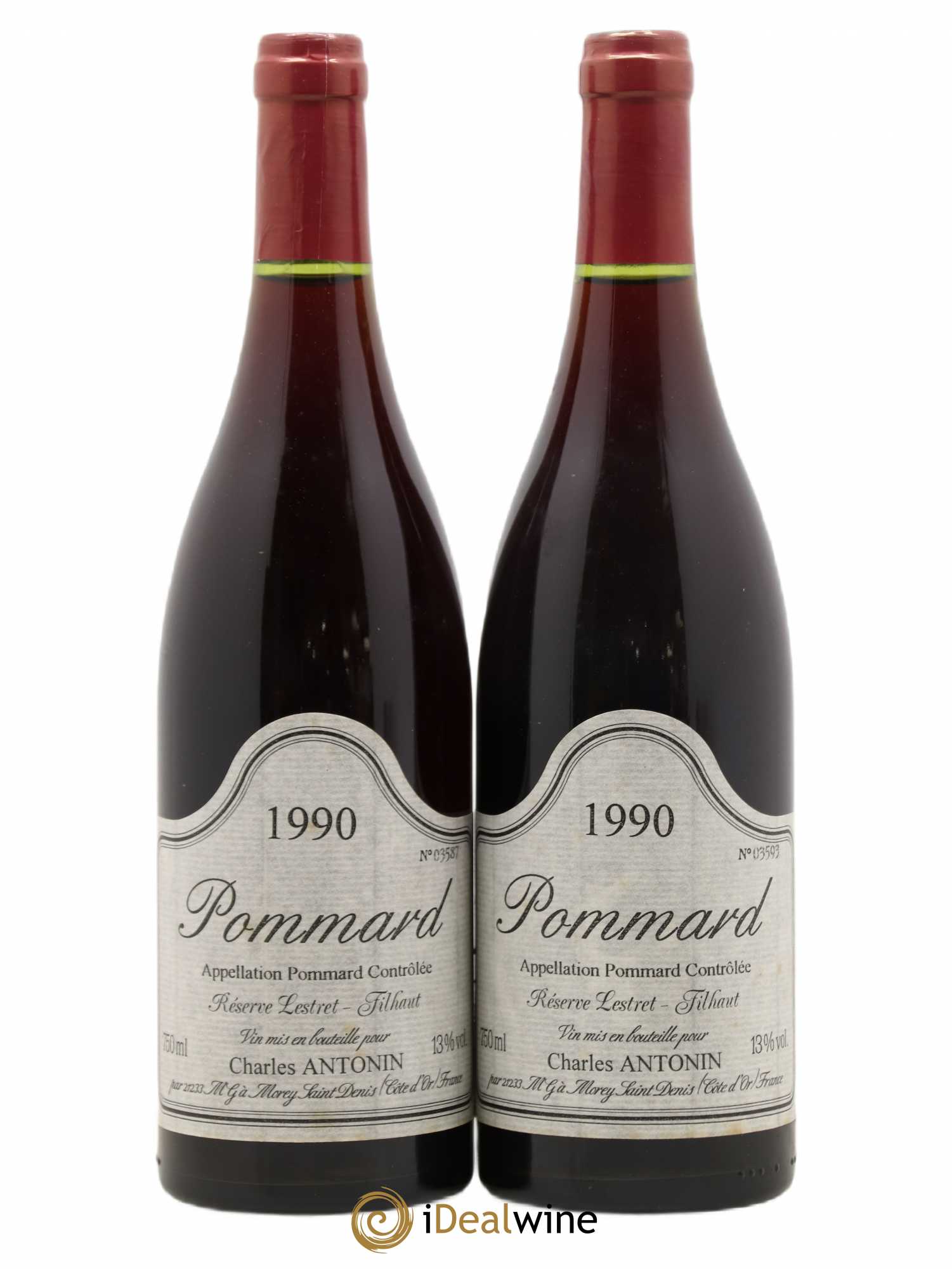 Pommard Réserve Lestret-Filhaut Domaine Charles Antonin 1990 - Posten von 2 Flaschen - 0