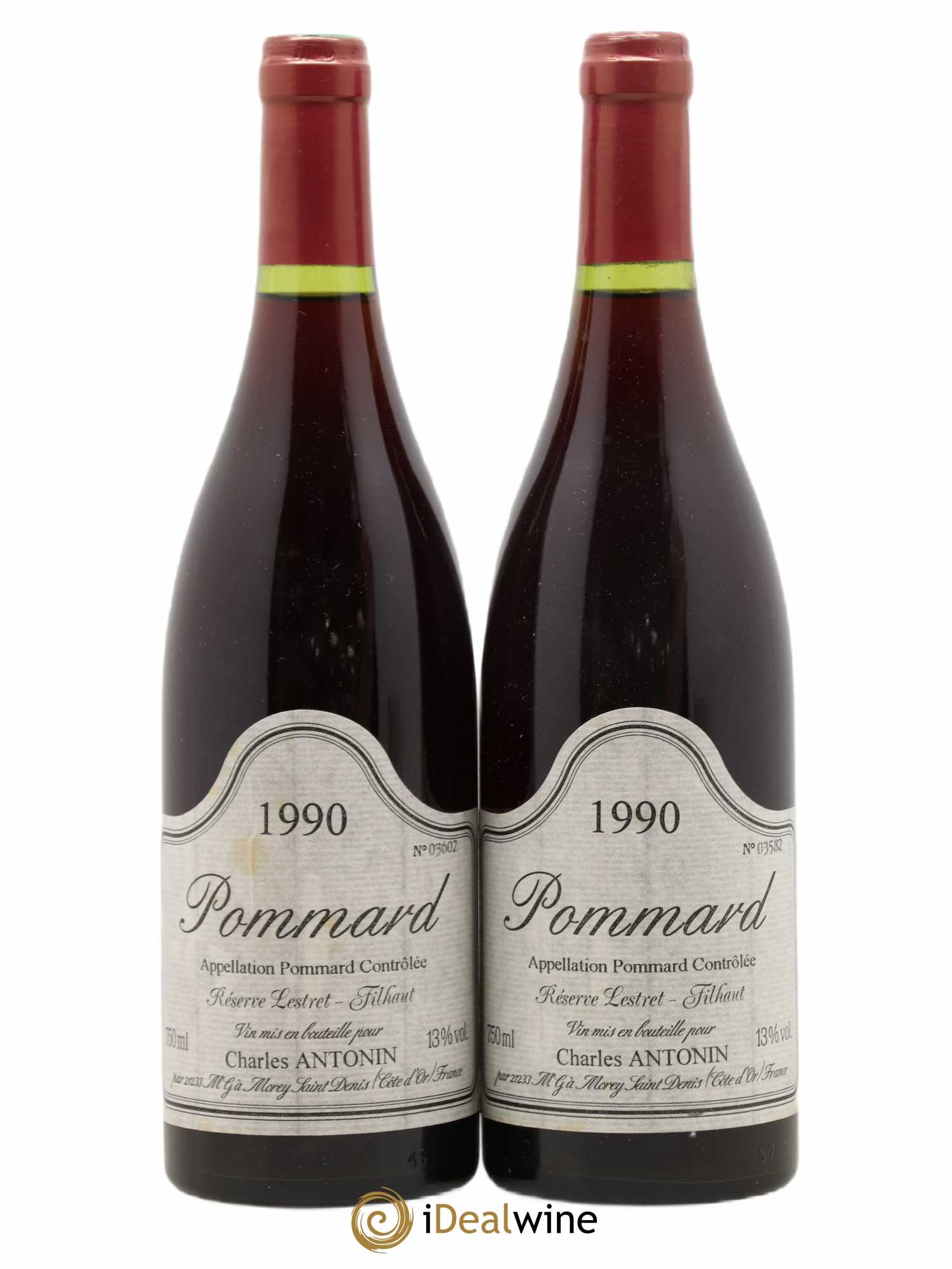 Pommard Réserve Lestret-Filhaut Domaine Charles Antonin 1990 - Posten von 2 Flaschen - 0