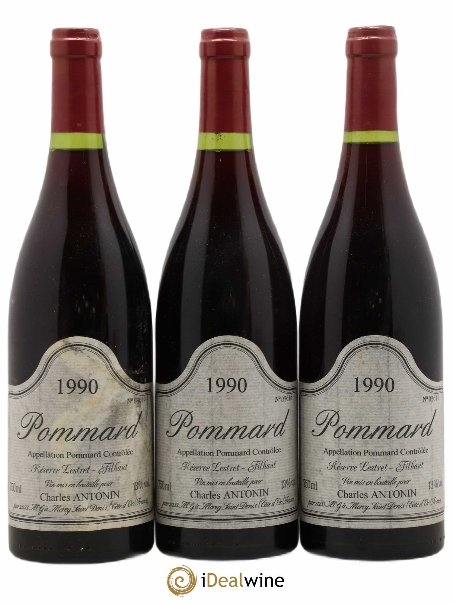 Pommard Réserve Lestret-Filhaut Domaine Charles Antonin 1990 - Posten von 3 Flaschen - 0