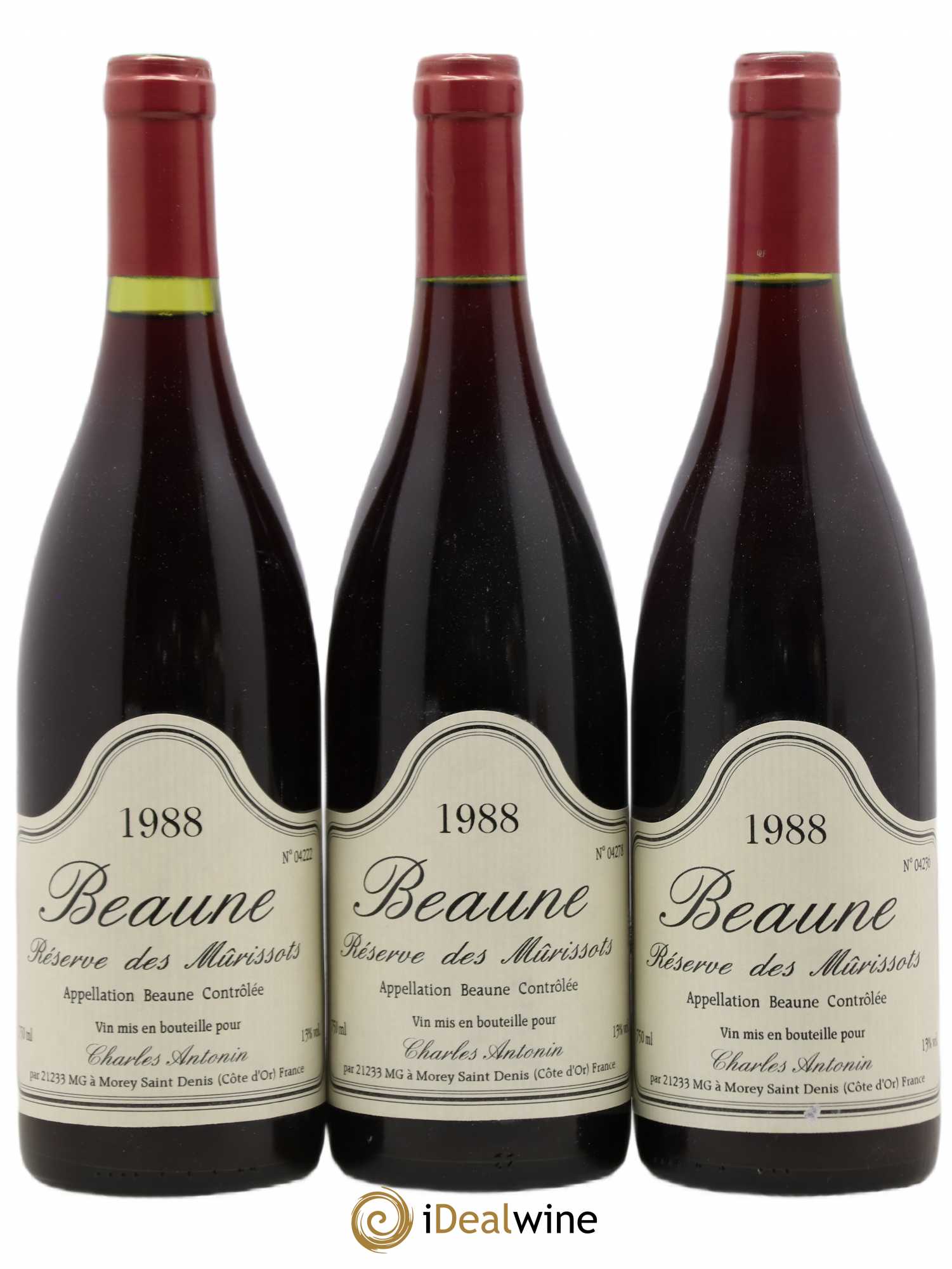 Beaune Réserve des Murissots Domaine Charles Antonin 1988 - Posten von 3 Flaschen - 0