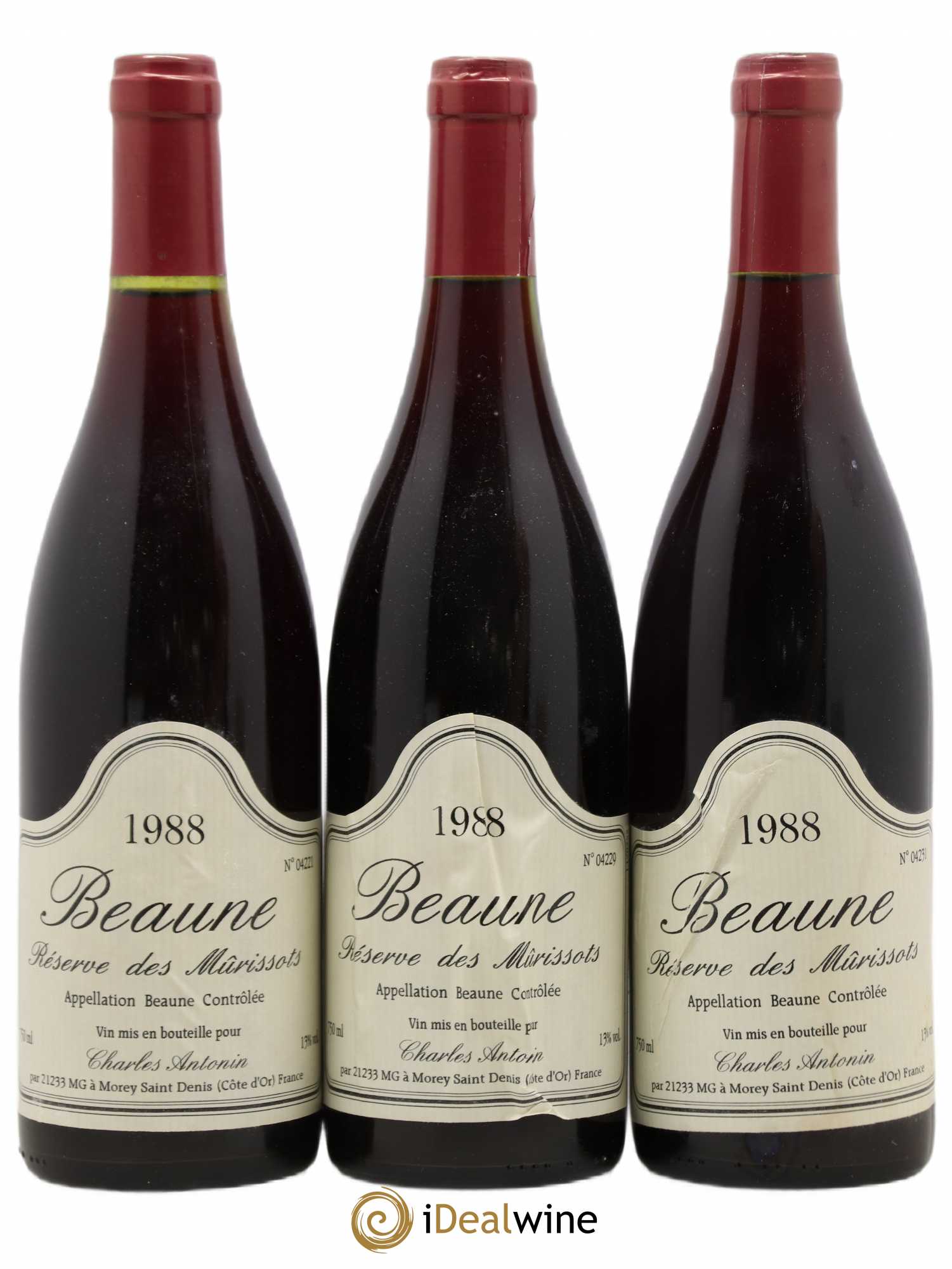 Beaune Réserve des Murissots Domaine Charles Antonin 1988 - Posten von 3 Flaschen - 0