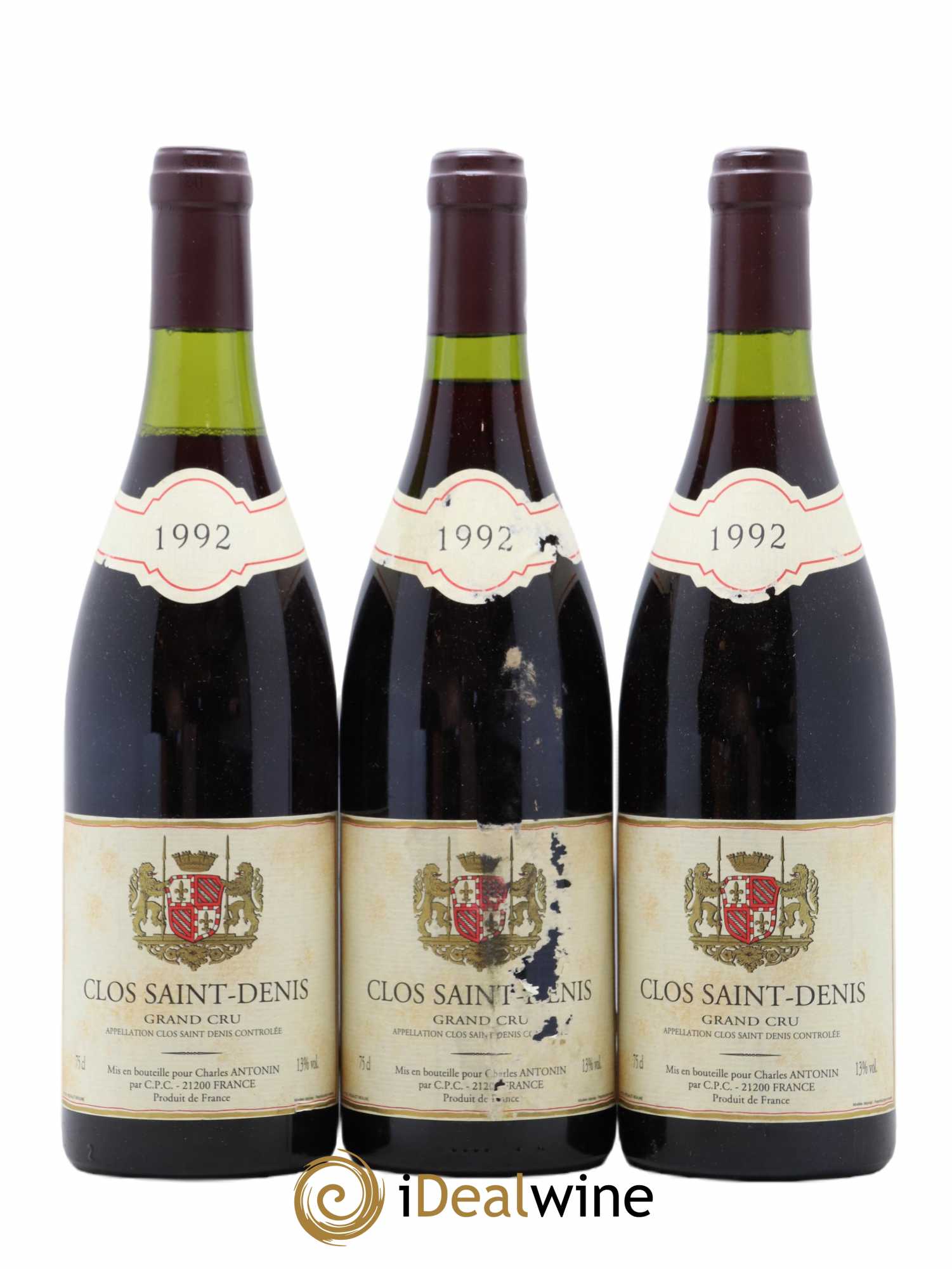 Clos Saint-Denis Grand Cru Charles Antonin 1992 - Lot de 3 bouteilles - 0