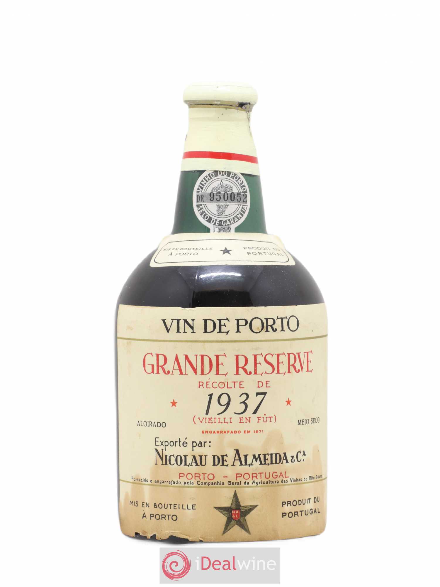 Porto Grande réserve vieilli en fût exporté par Nicolau de Almeida 1937 - Posten von 1 Flasche - 0
