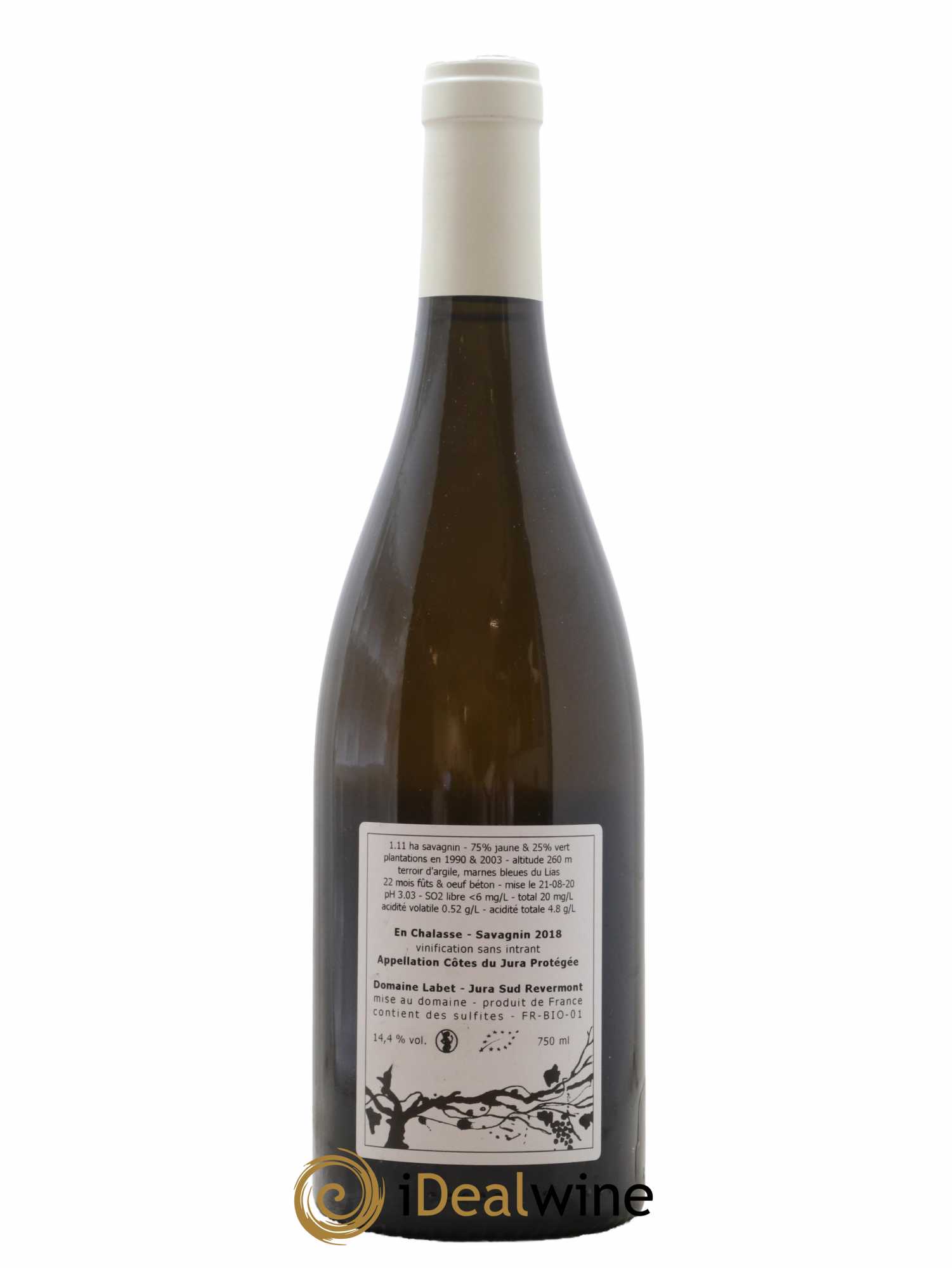 Côtes du Jura Fleur de Savagnin En Chalasse Romain - Julien - Charline Labet 2018 - Lot de 1 bouteille - 1