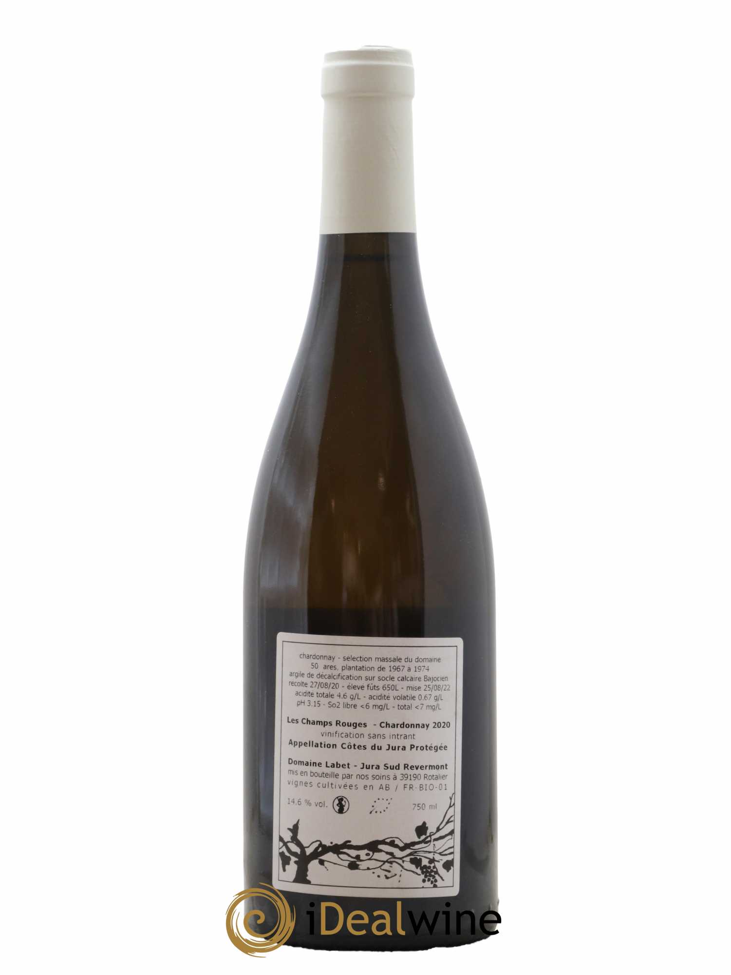 Côtes du Jura Chardonnay Les Champs Rouges Romain - Julien - Charline Labet 2020 - Lot de 1 bouteille - 1