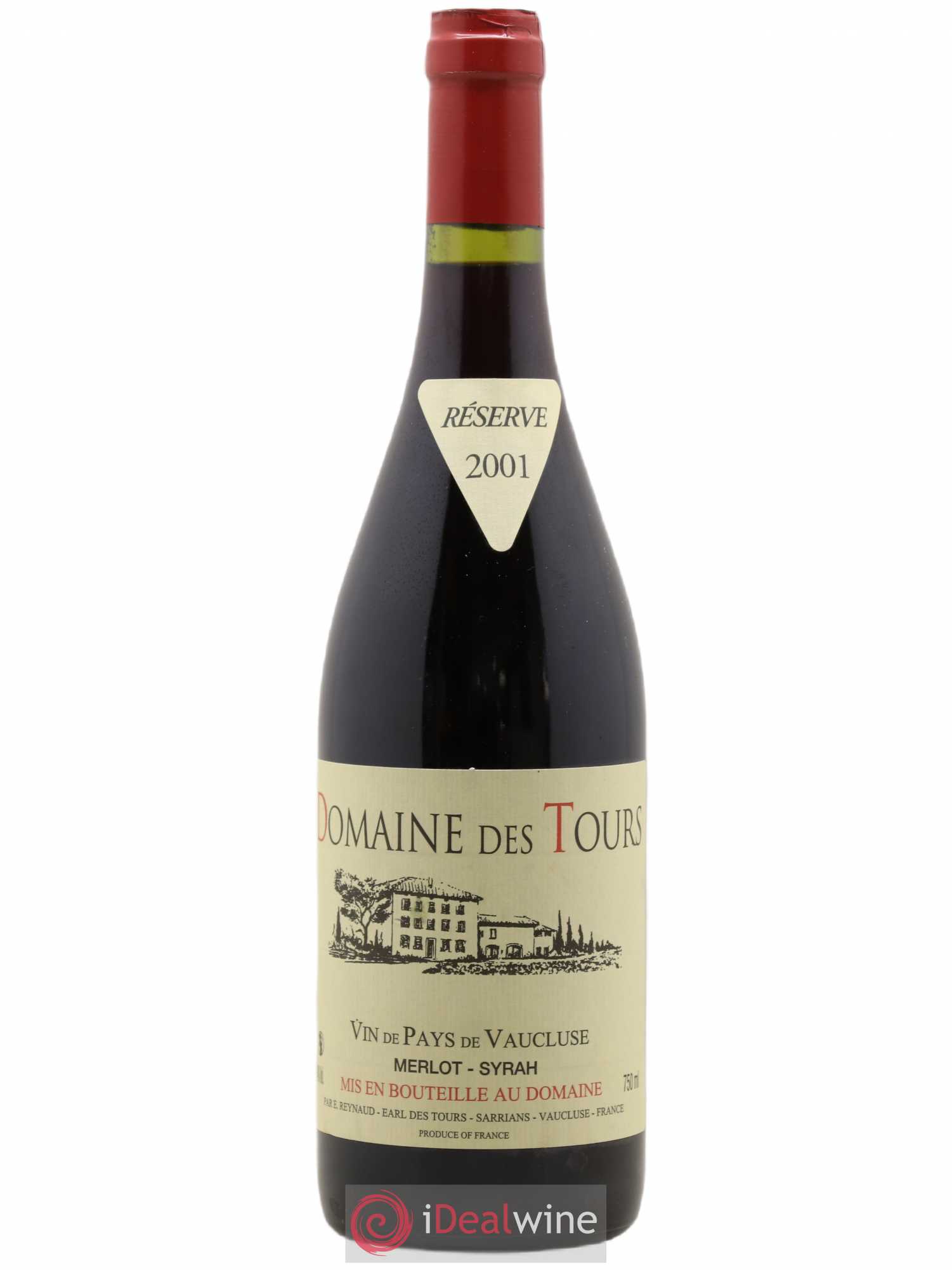 Vaucluse Domaine des Tours Merlot-Syrah Emmanuel Reynaud 2001 - Lot de 1 bouteille - 0