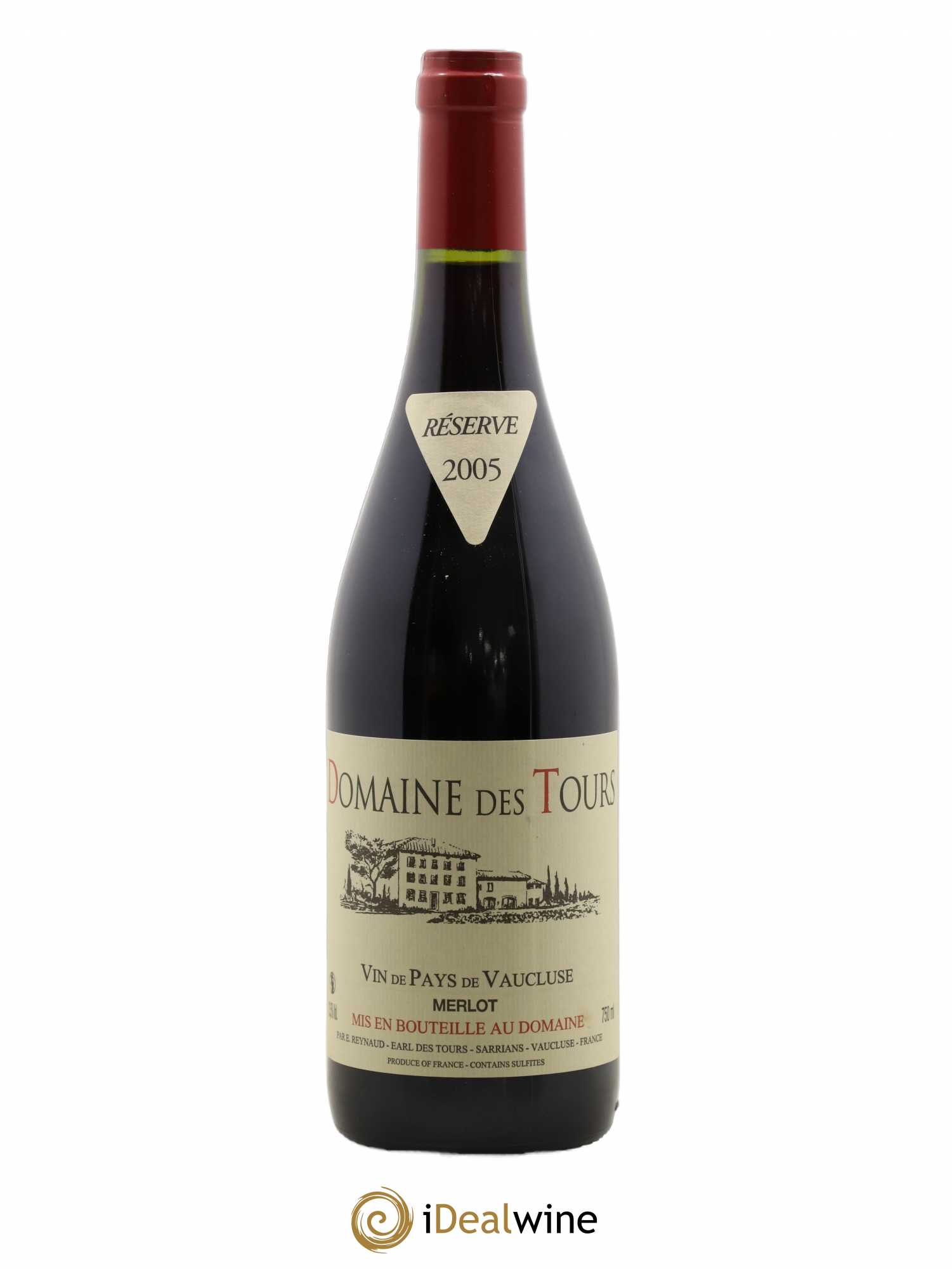 Vaucluse Domaine des Tours Merlot Emmanuel Reynaud 2005 - Lot de 1 bouteille - 0