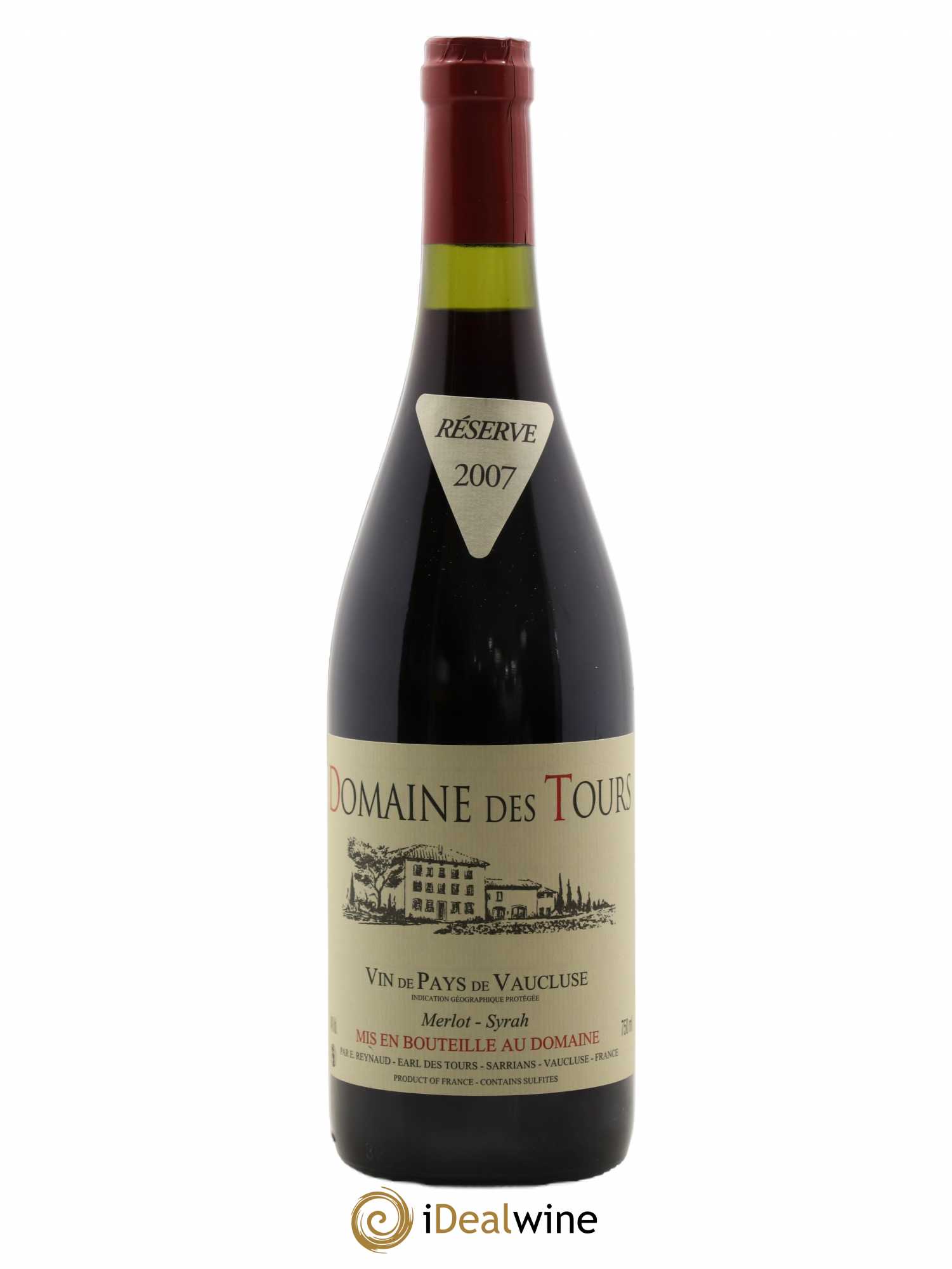 Vaucluse Domaine des Tours Merlot-Syrah Emmanuel Reynaud 2007 - Lot de 1 bouteille - 0