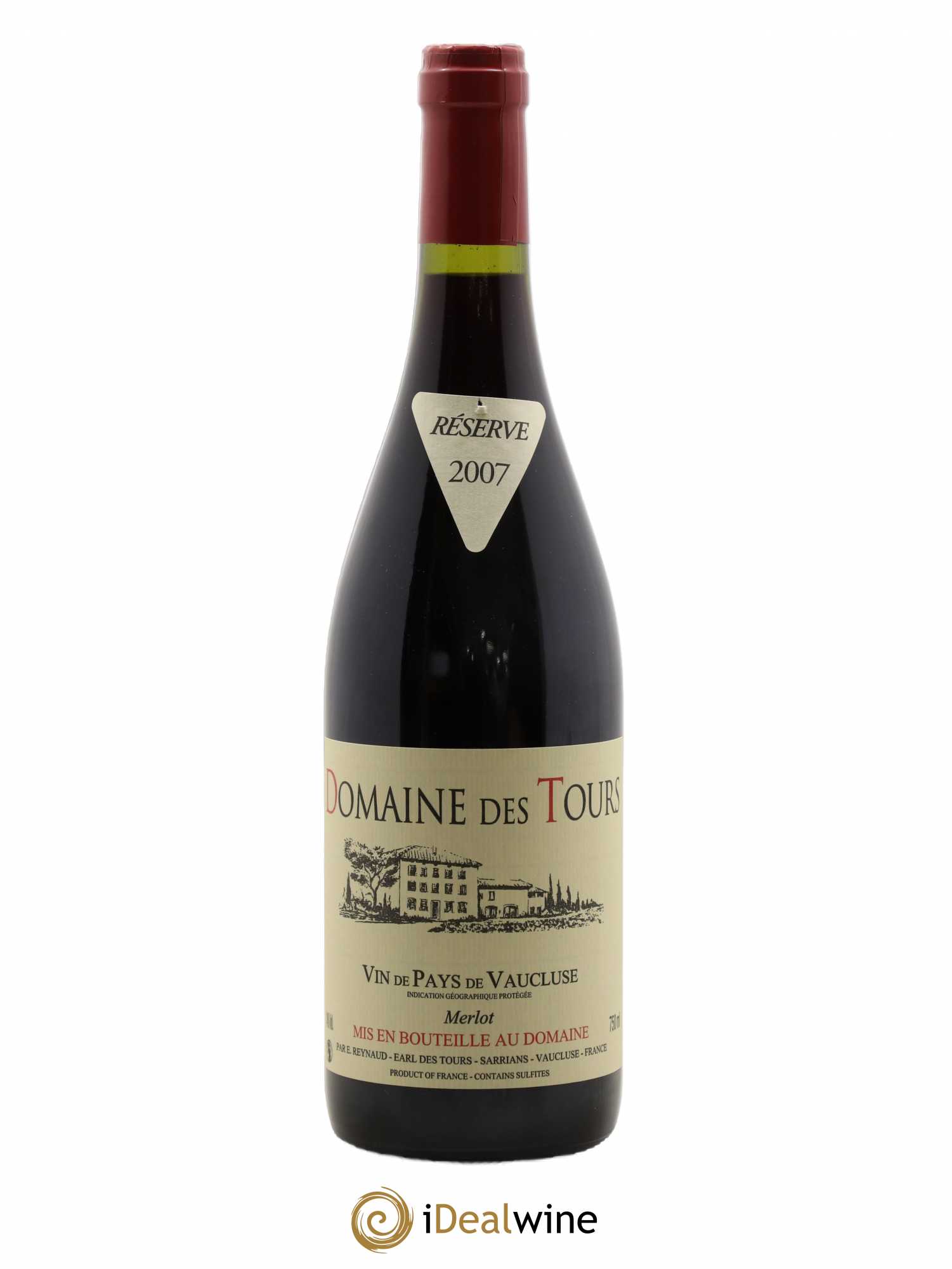 Vaucluse Domaine des Tours Merlot Emmanuel Reynaud 2007 - Lot de 1 bouteille - 0