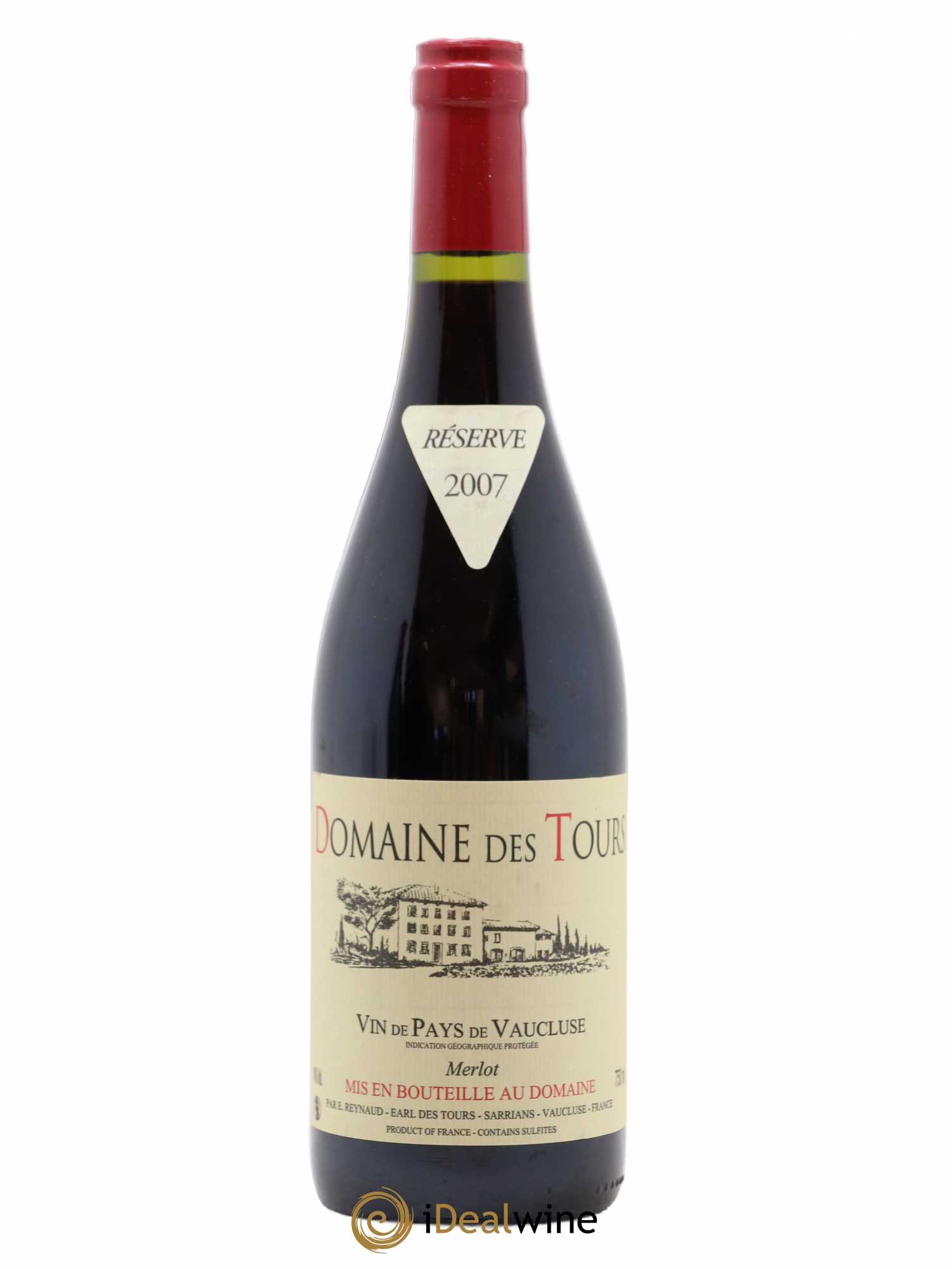 Vaucluse Domaine des Tours Merlot Emmanuel Reynaud 2007 - Lot de 1 bouteille - 0