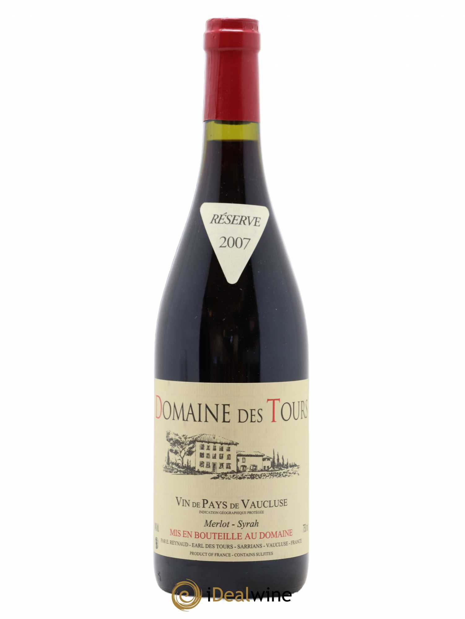 Vaucluse Domaine des Tours Merlot-Syrah Emmanuel Reynaud 2007 - Lot de 1 bouteille - 0