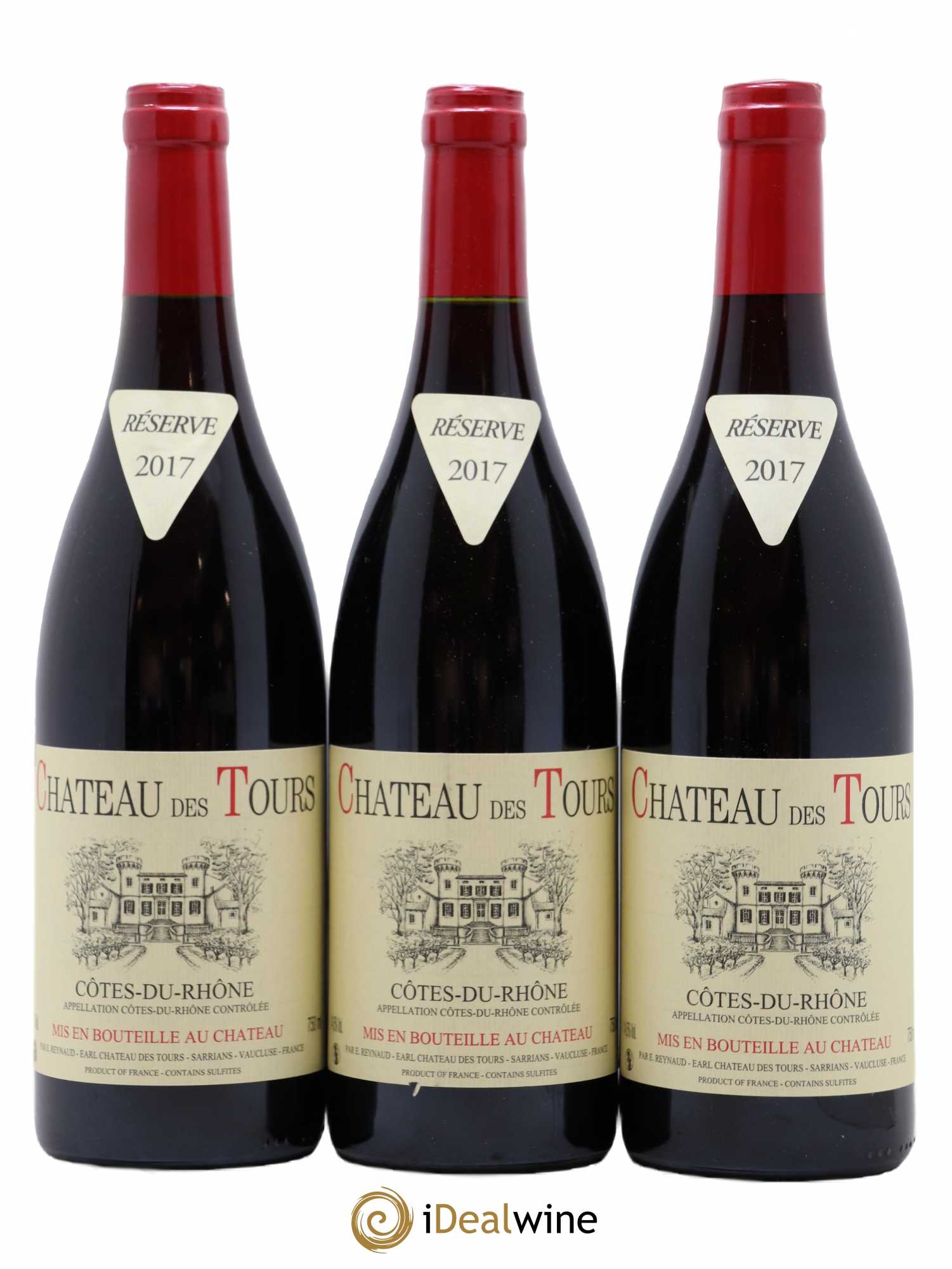 Côtes-du-Rhône Château des Tours Emmanuel Reynaud 2017 - Lot de 3 bouteilles - 0