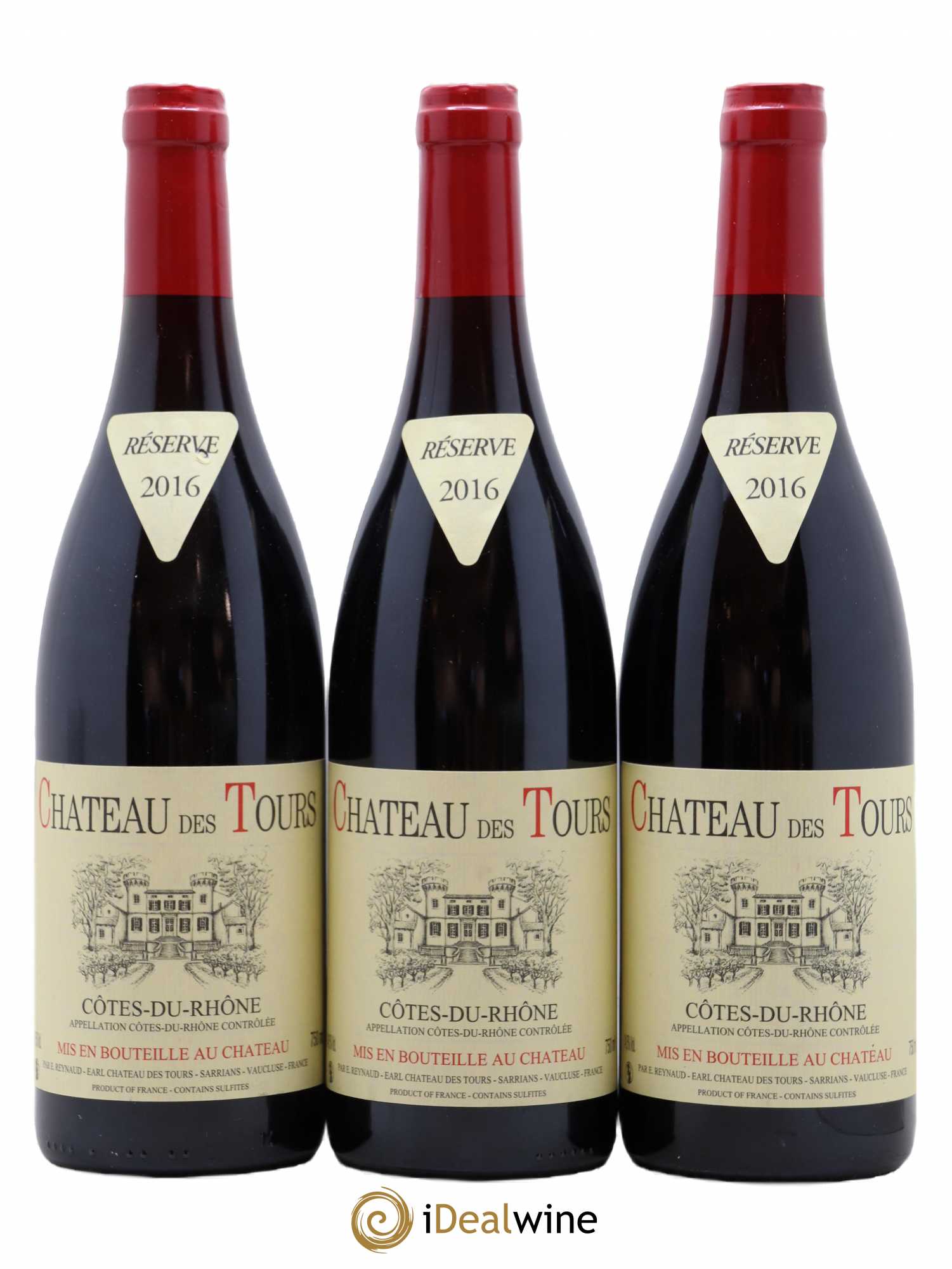 Côtes-du-Rhône Château des Tours Emmanuel Reynaud 2016 - Lot de 3 bouteilles - 0