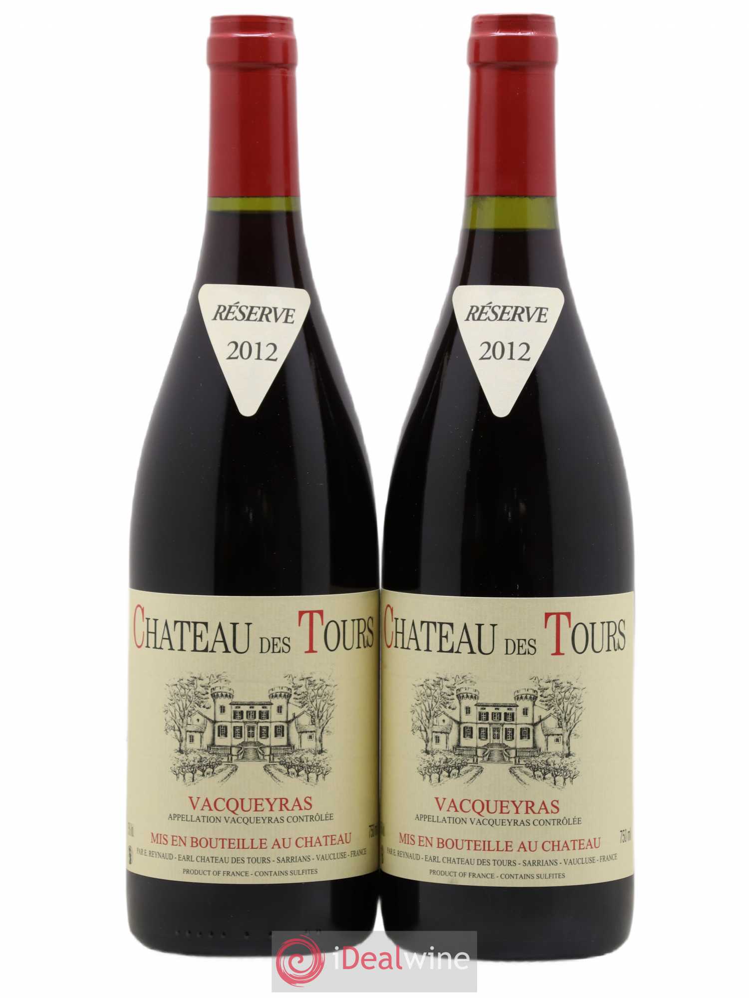 Vacqueyras Château des Tours Emmanuel Reynaud 2012 - Lot de 2 bouteilles - 0