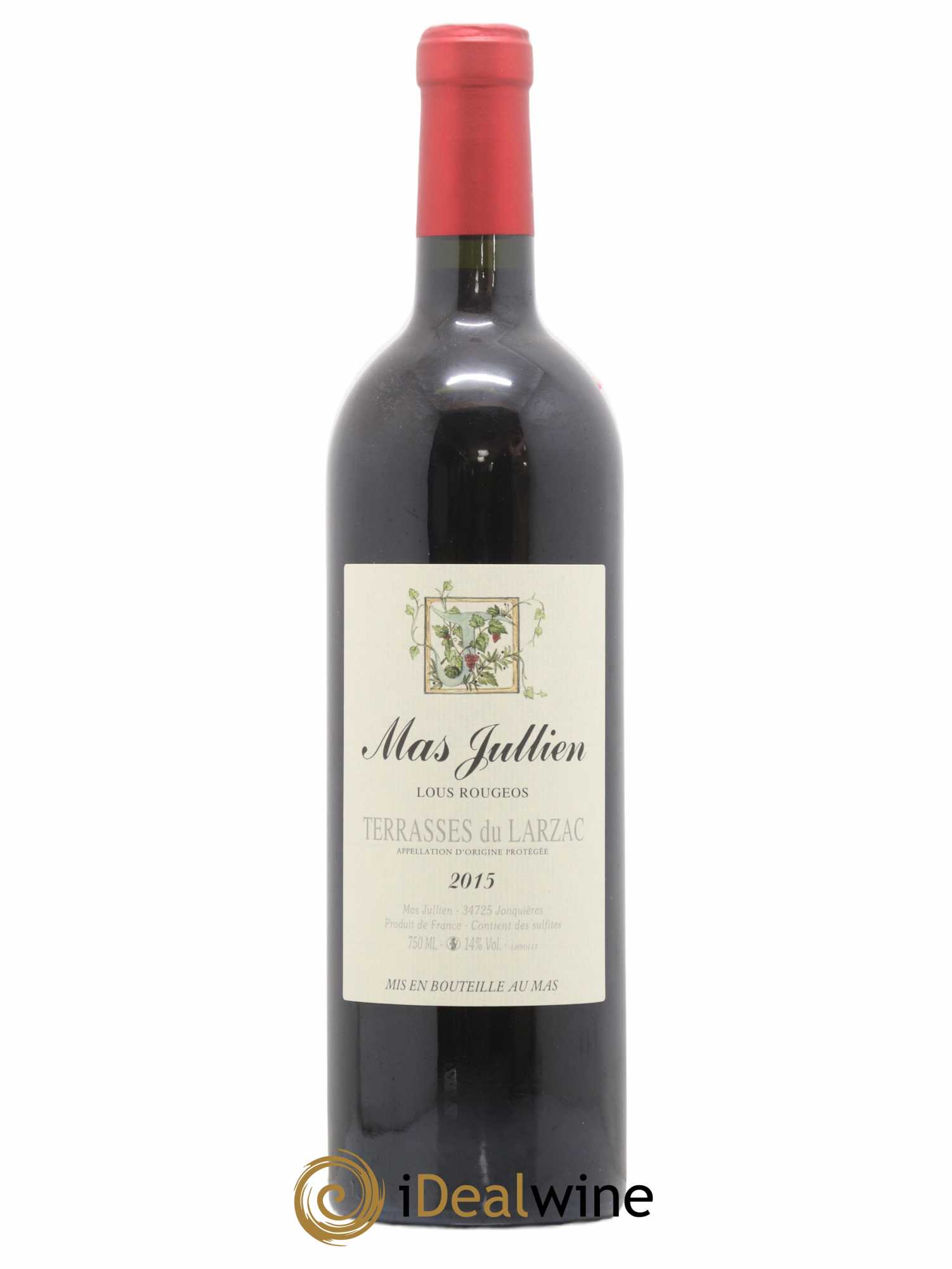 Terrasses du Larzac Mas Jullien Lous Rougeos Olivier Jullien 2015 - Lot de 1 bouteille - 0