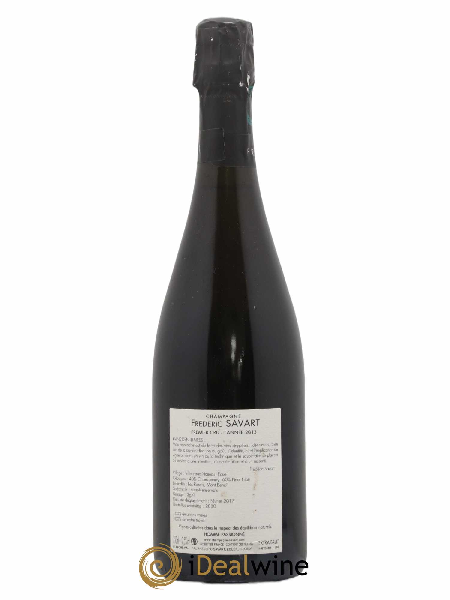 Champagne L'année Premier Cru Extra Brut Frédéric Savart 2013 - Lot of 1 bottle - 1