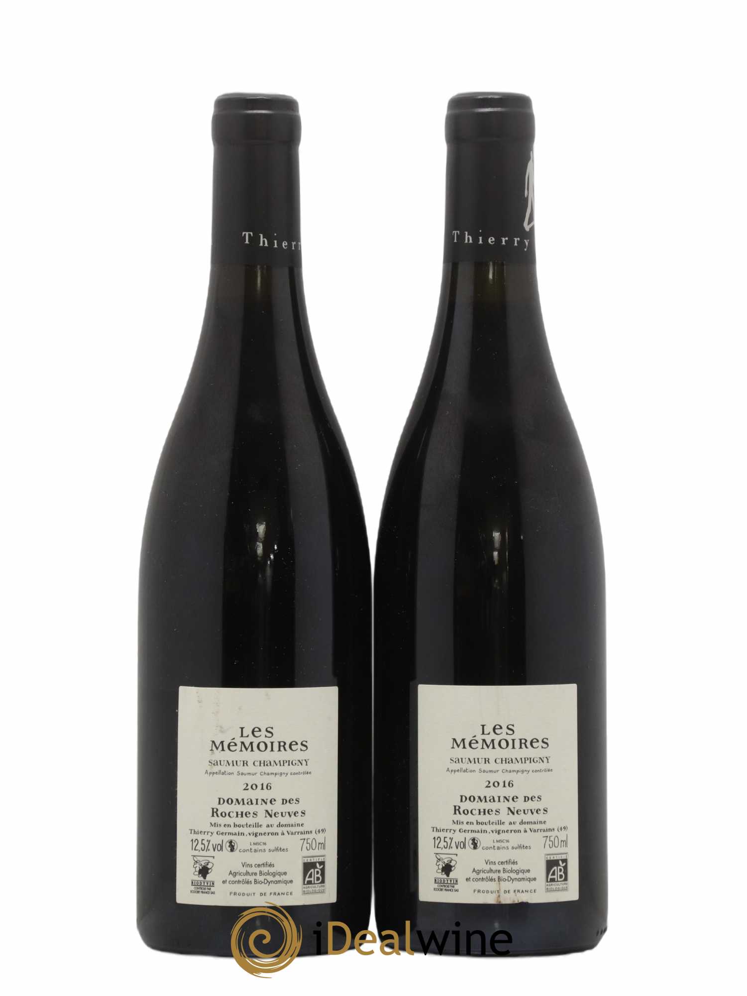 Saumur-Champigny Les Mémoires Domaine des Roches Neuves - Thierry Germain 2016 - Lot de 2 bouteilles - 1