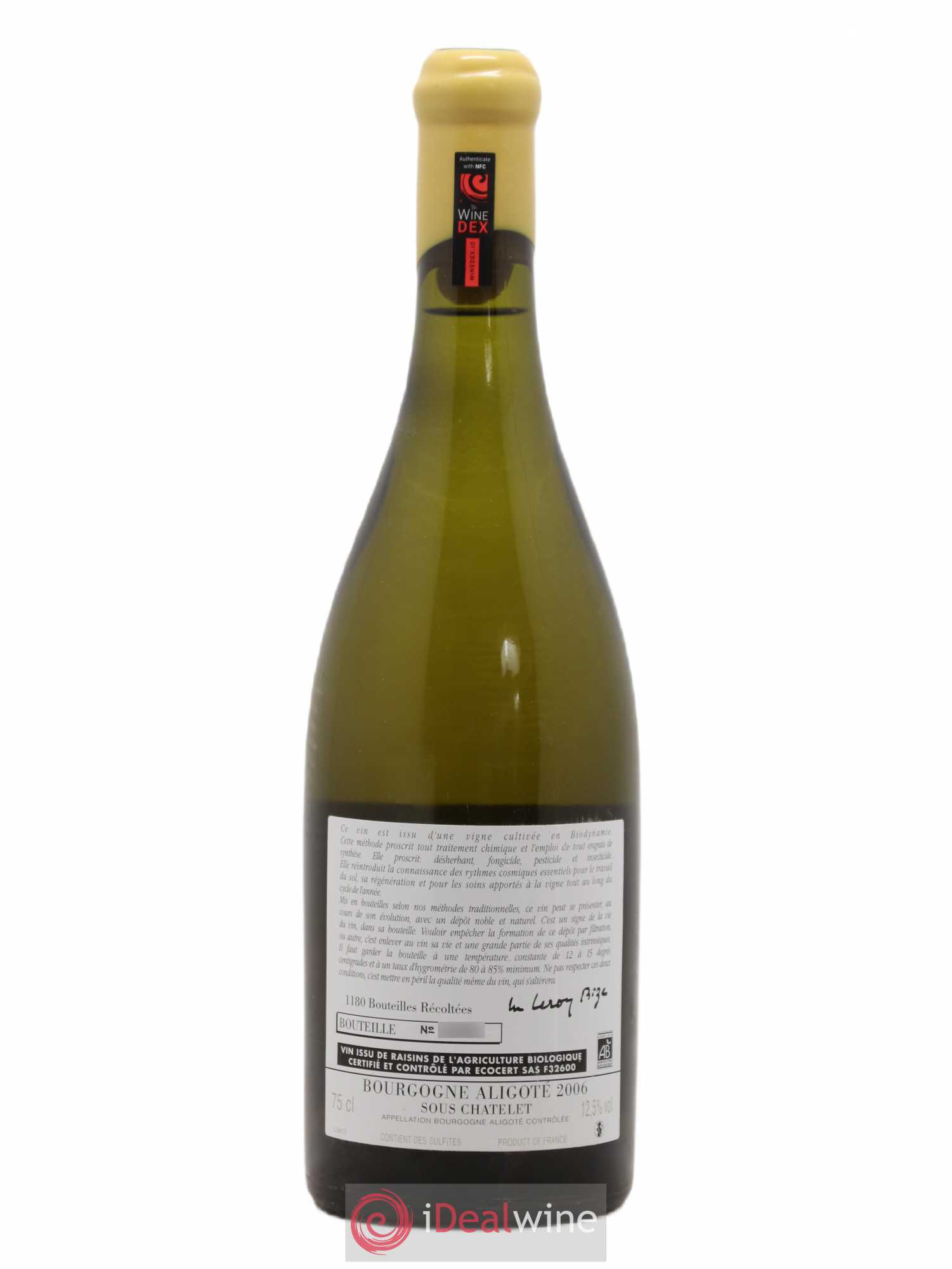 Bourgogne Aligoté Sous Chatelet d'Auvenay (Domaine) 2006 - Lot de 1 bouteille - 1