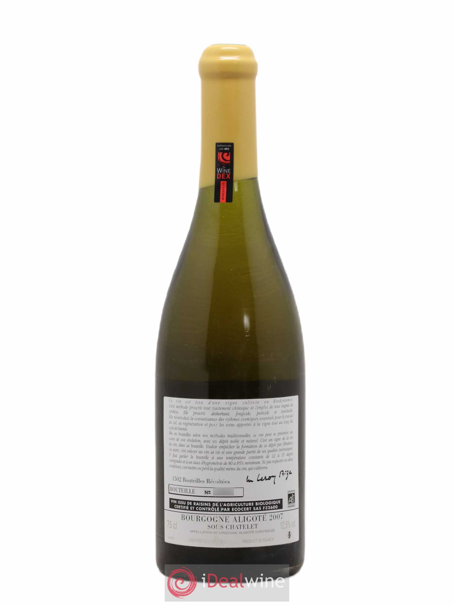 Bourgogne Aligoté Sous Chatelet d'Auvenay (Domaine) 2007 - Lot de 1 bouteille - 1