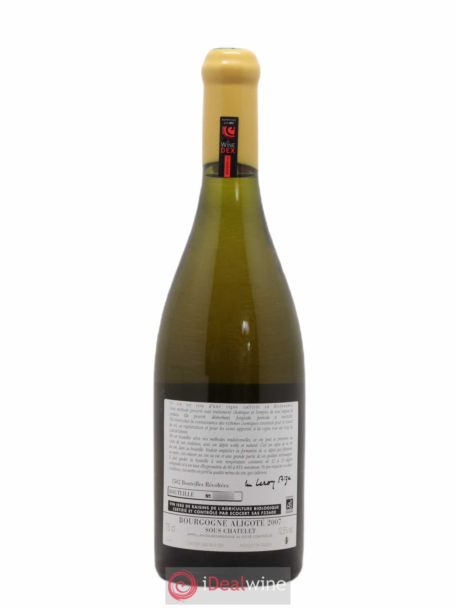 Bourgogne Aligoté Sous Chatelet d'Auvenay (Domaine) 2007 - Lot de 1 bouteille - 1